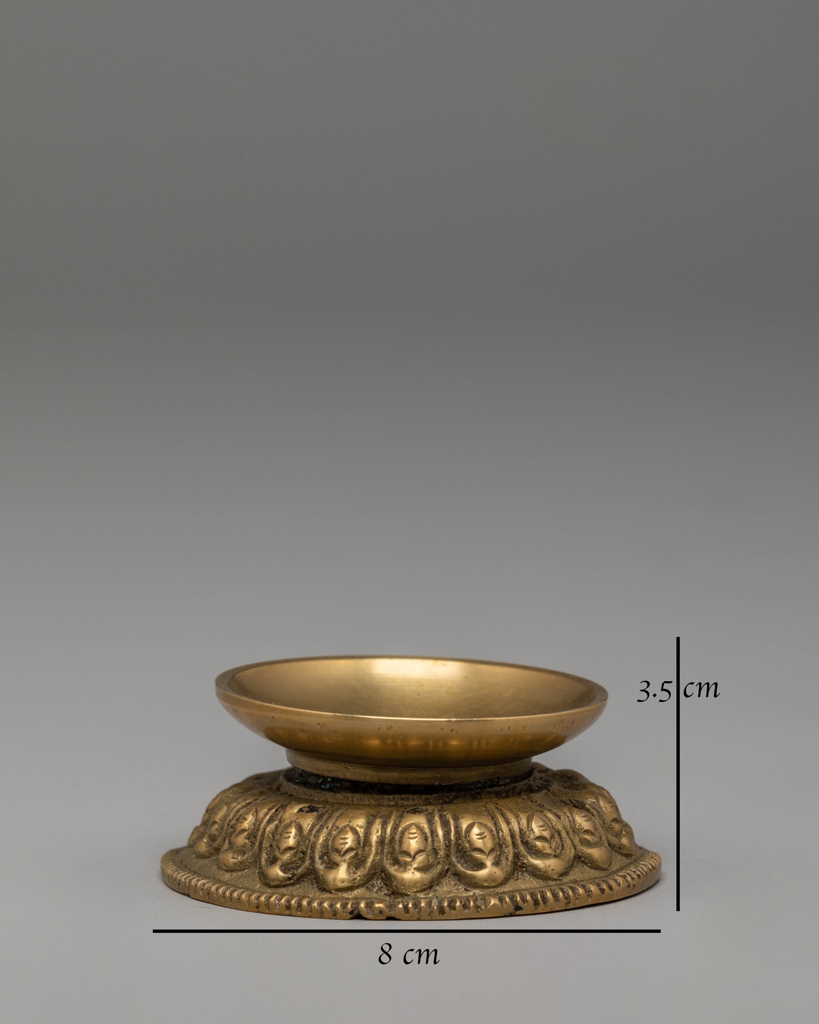 Handcrafted Oil Lamp for Altar Decor | Brass Lamp for Buddhist Rituals