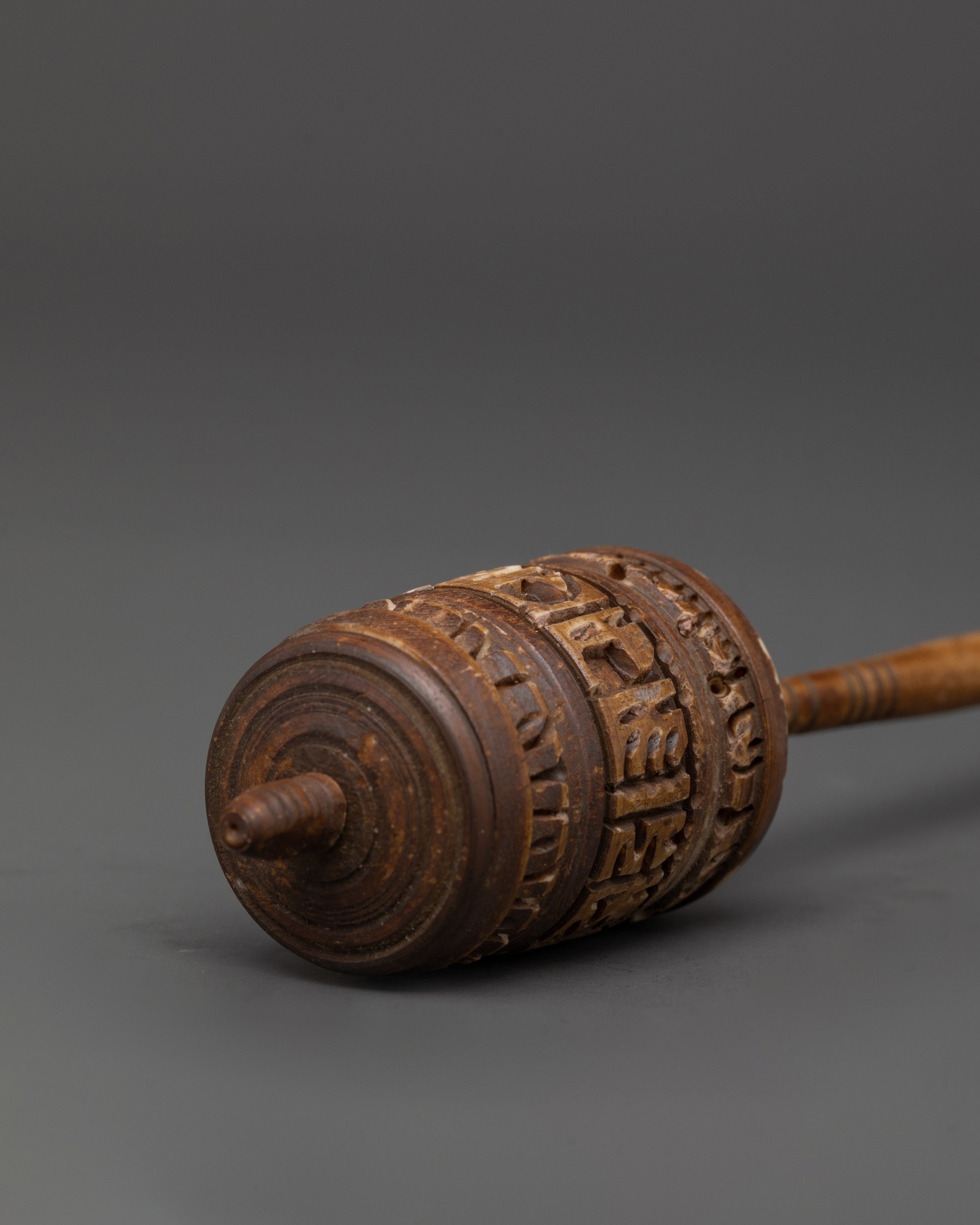 Buffalo Bone Prayer Wheel | Handcrafted Mantra Spinner