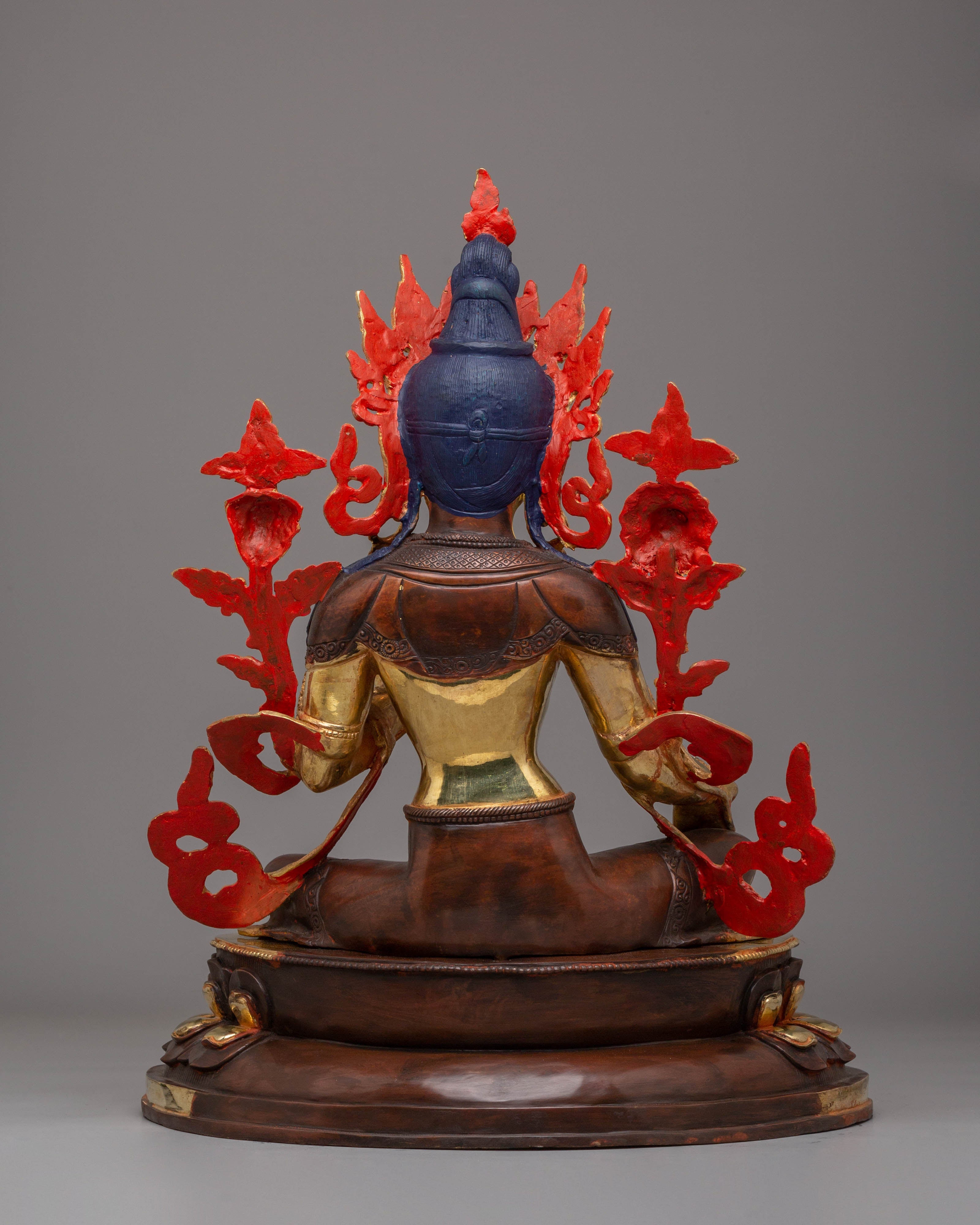 Handcrafted Copper Green Tara Statue | Spiritual Decor