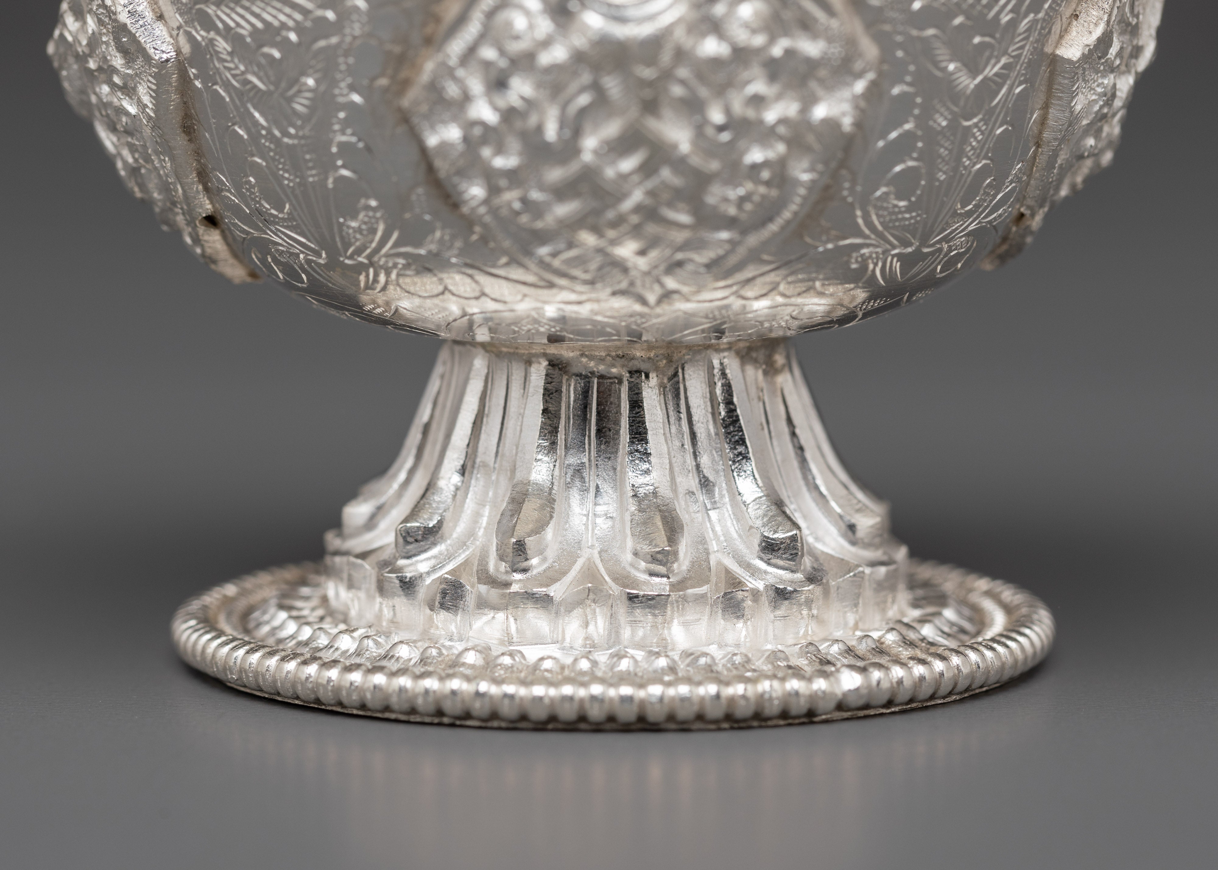 Tibetan Buddhist Religious Offering Bowls | Handcrafted Pure Silver Ritual Bowls