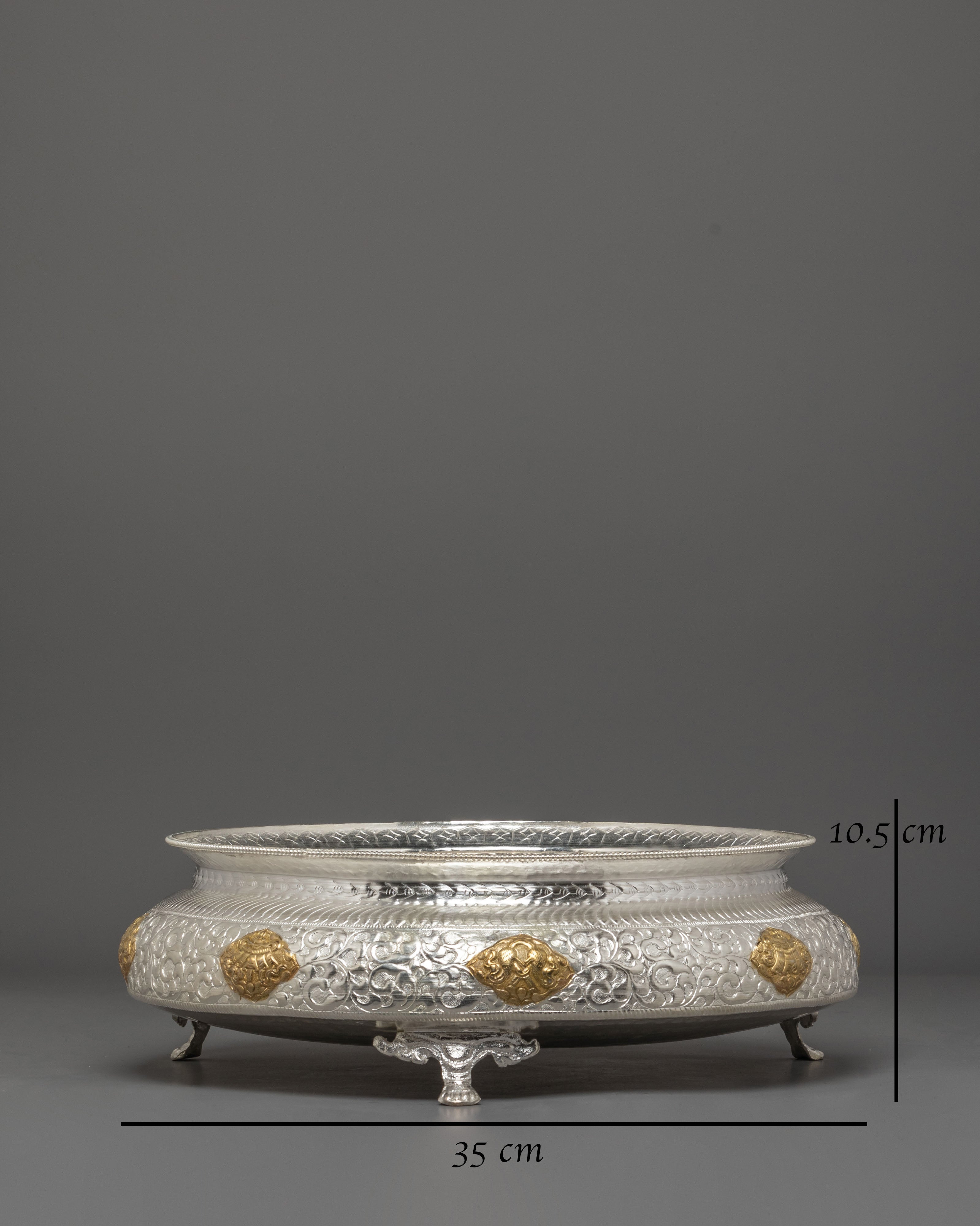 Handmade Spiritual Urli Bowl | Sacred Decorative Vessel with Vishva Vajra Design