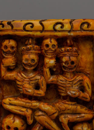 Chitipati Bone Carving | 5.3cm Handmade Tibetan Art