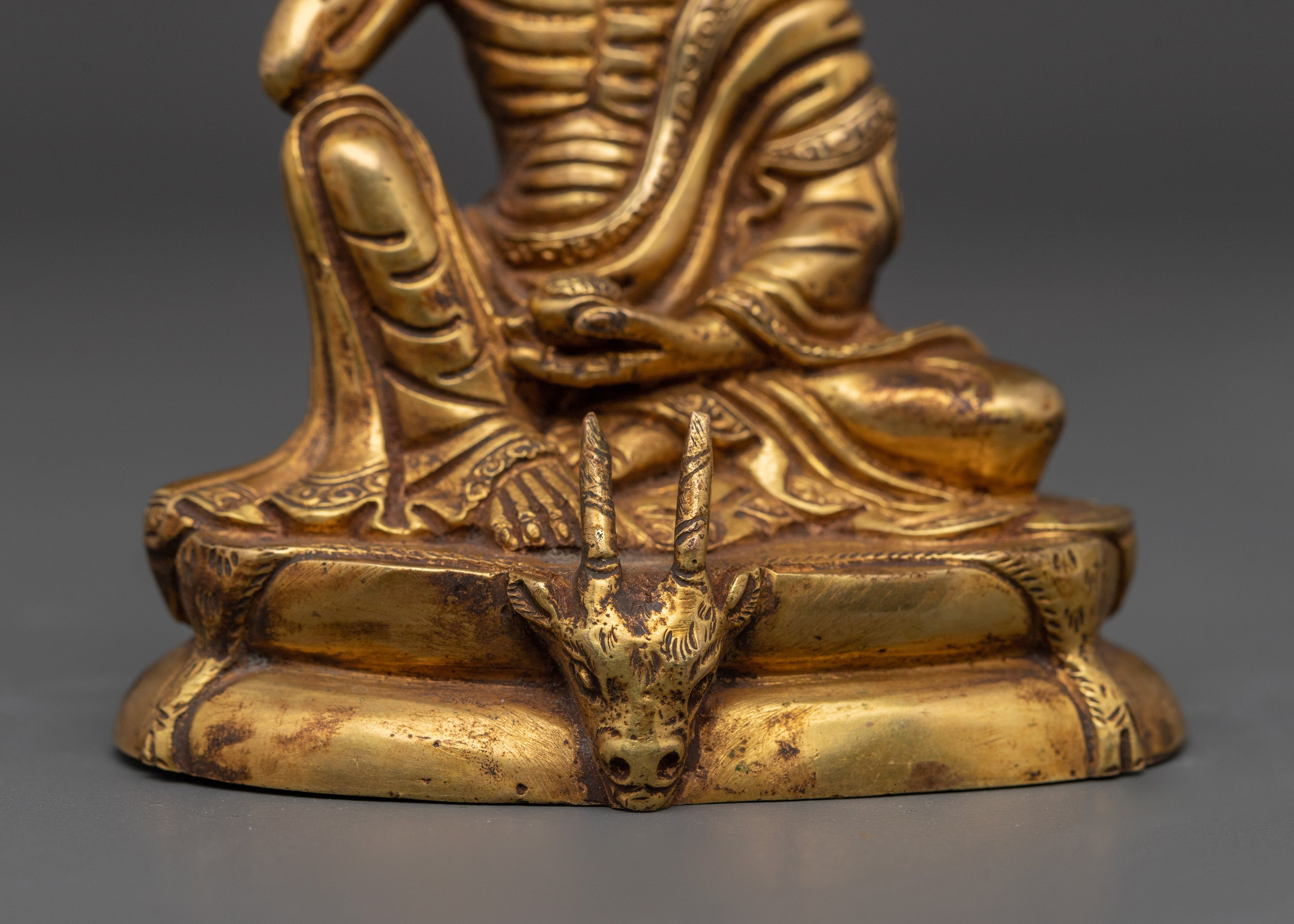 Milarepa Gold Plated Statue | Tibetan Buddhist Master