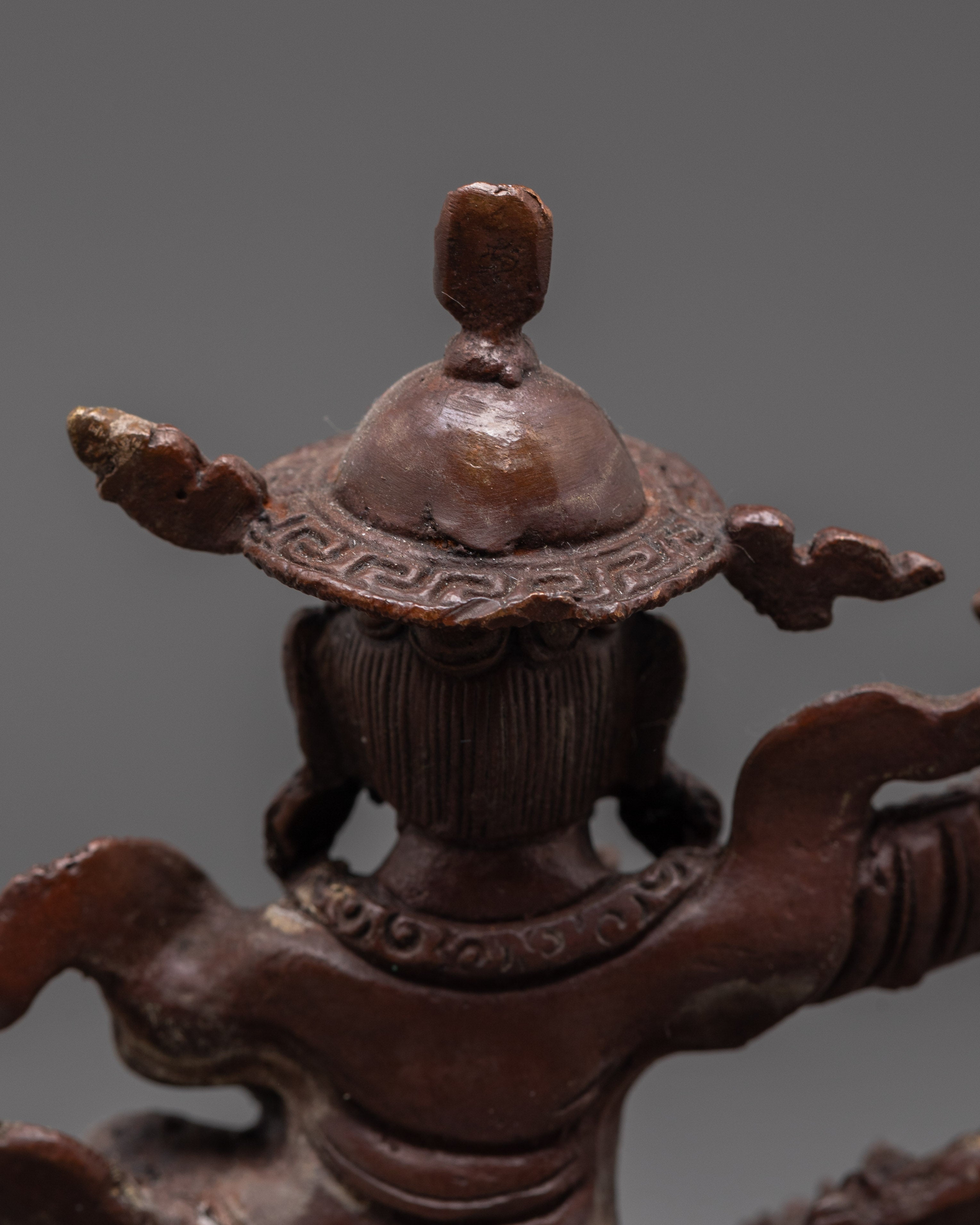 Protector Deity Dorje Legpa Statue | Tibetan Oxidized Copper Ritual Sculpture