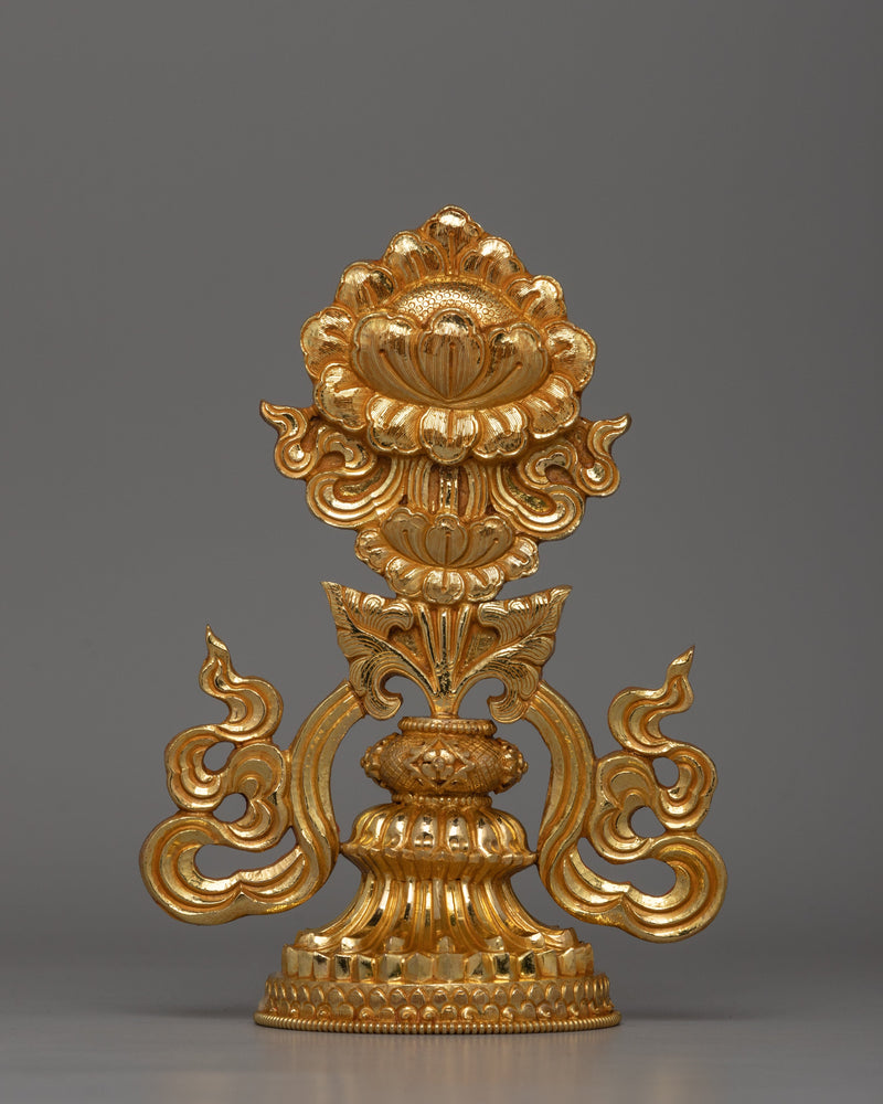 Gold-Plated Auspicious Symbol | Buddhist Rituals and Home Decor