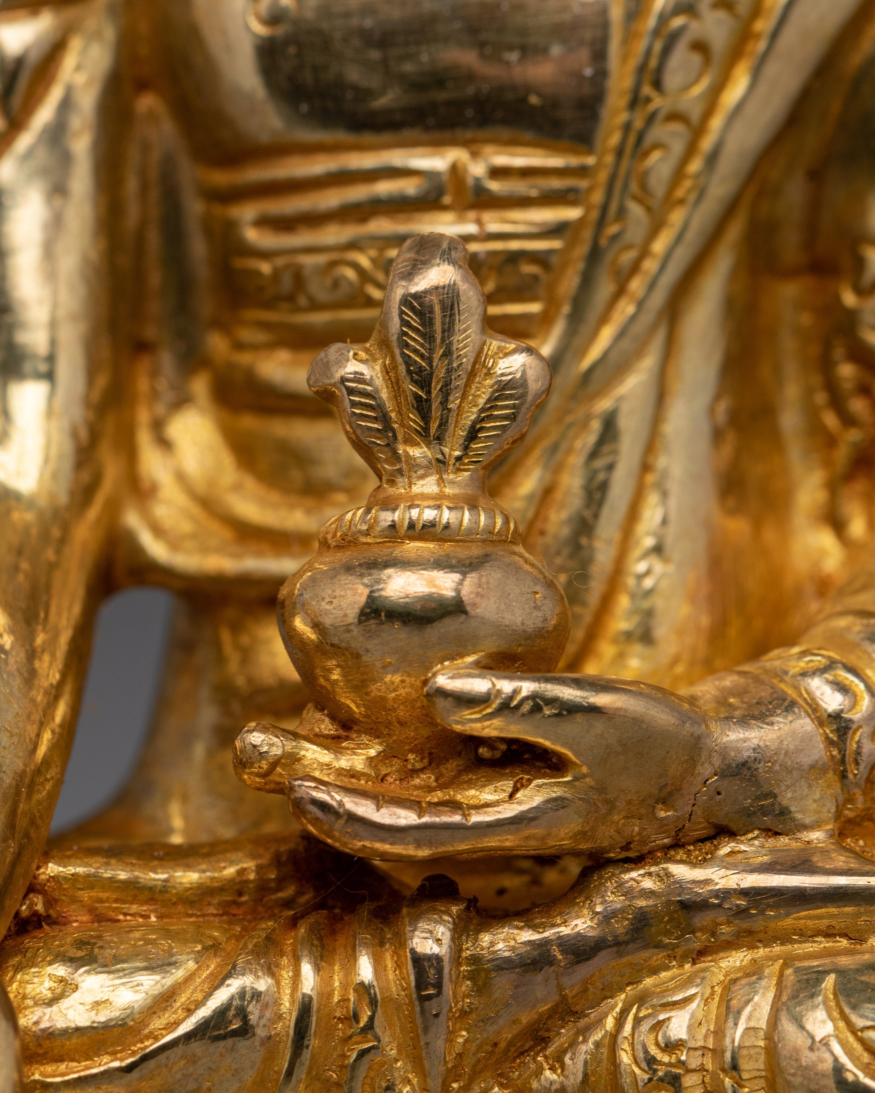 Golden Statue of Medicine Buddha | Himalayan Bhaisajyaguru Artwork