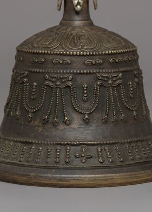 Tibetan Bronze Ritual Bell & Vajra | Spiritual Instruments for Buddhist Practices