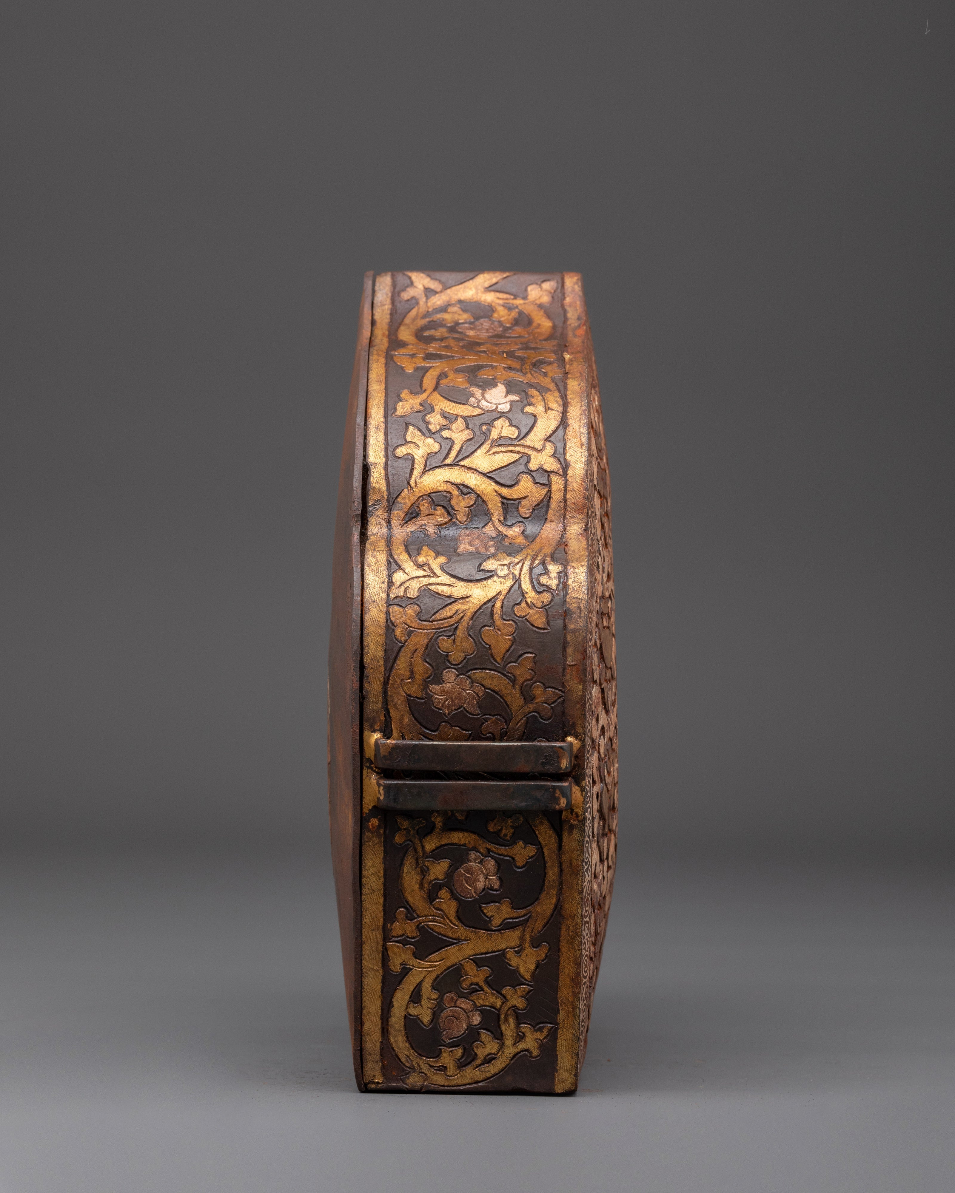 Tibetan Brass Ghau Box | Handcrafted Prayer Box