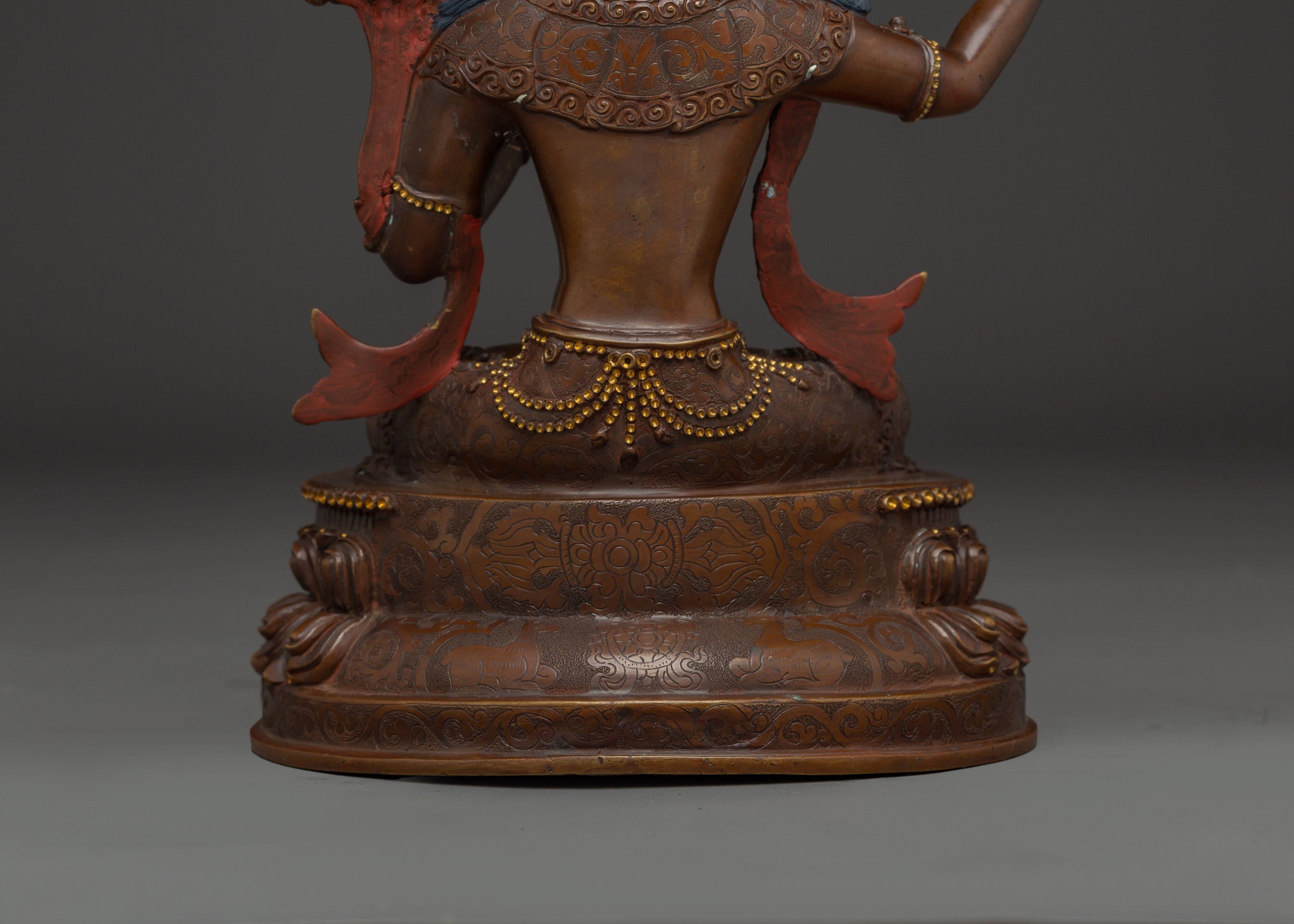Copper Manjushri Statue for Meditation | Wisdom Deity for Altar & Spiritual Focus