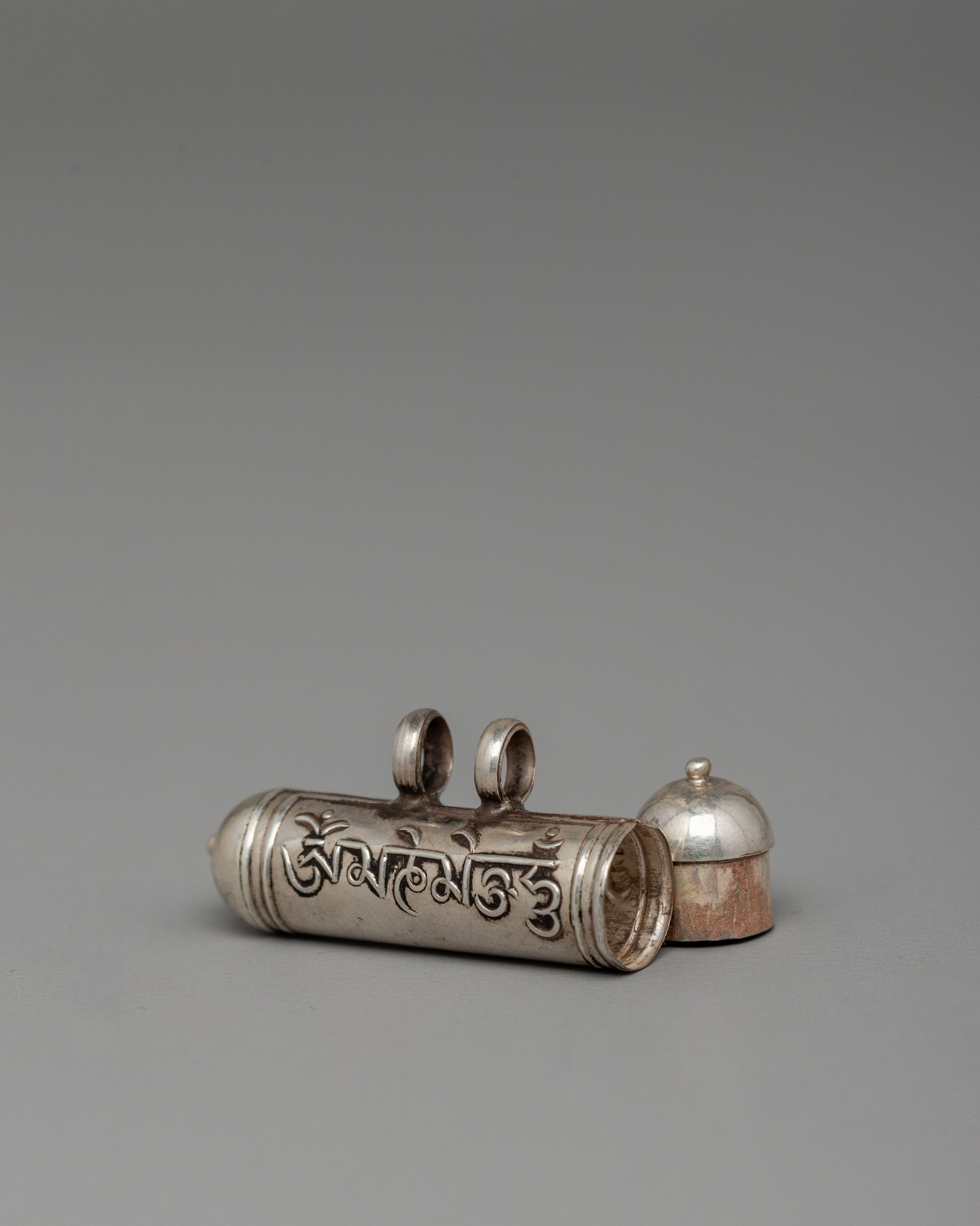 Locket with Sacred Tibetan Mantra | OM Mani Silver Pendant