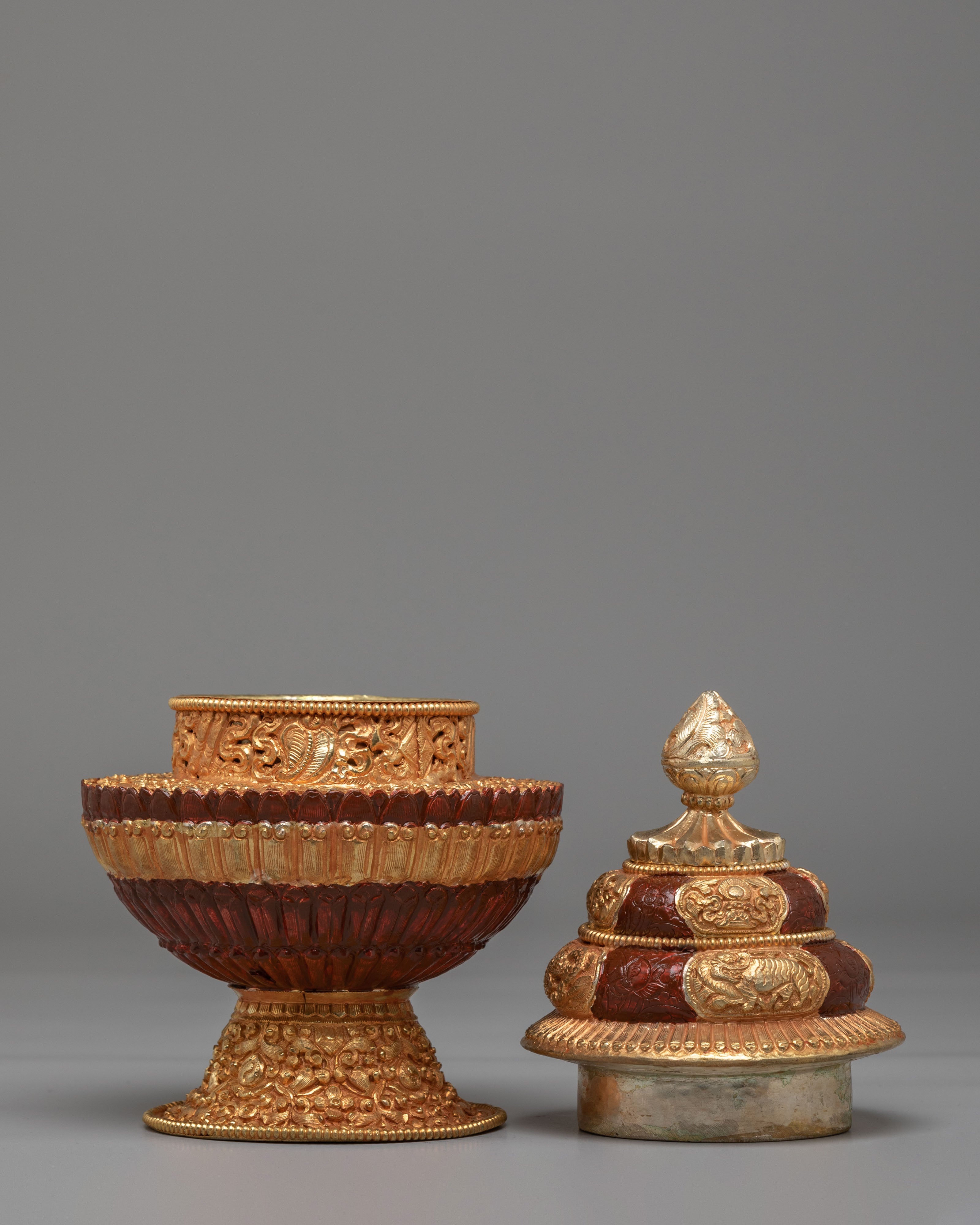 Himalayan Offering Rice Pot | Sacred Ritual Vessel for Altar Offerings