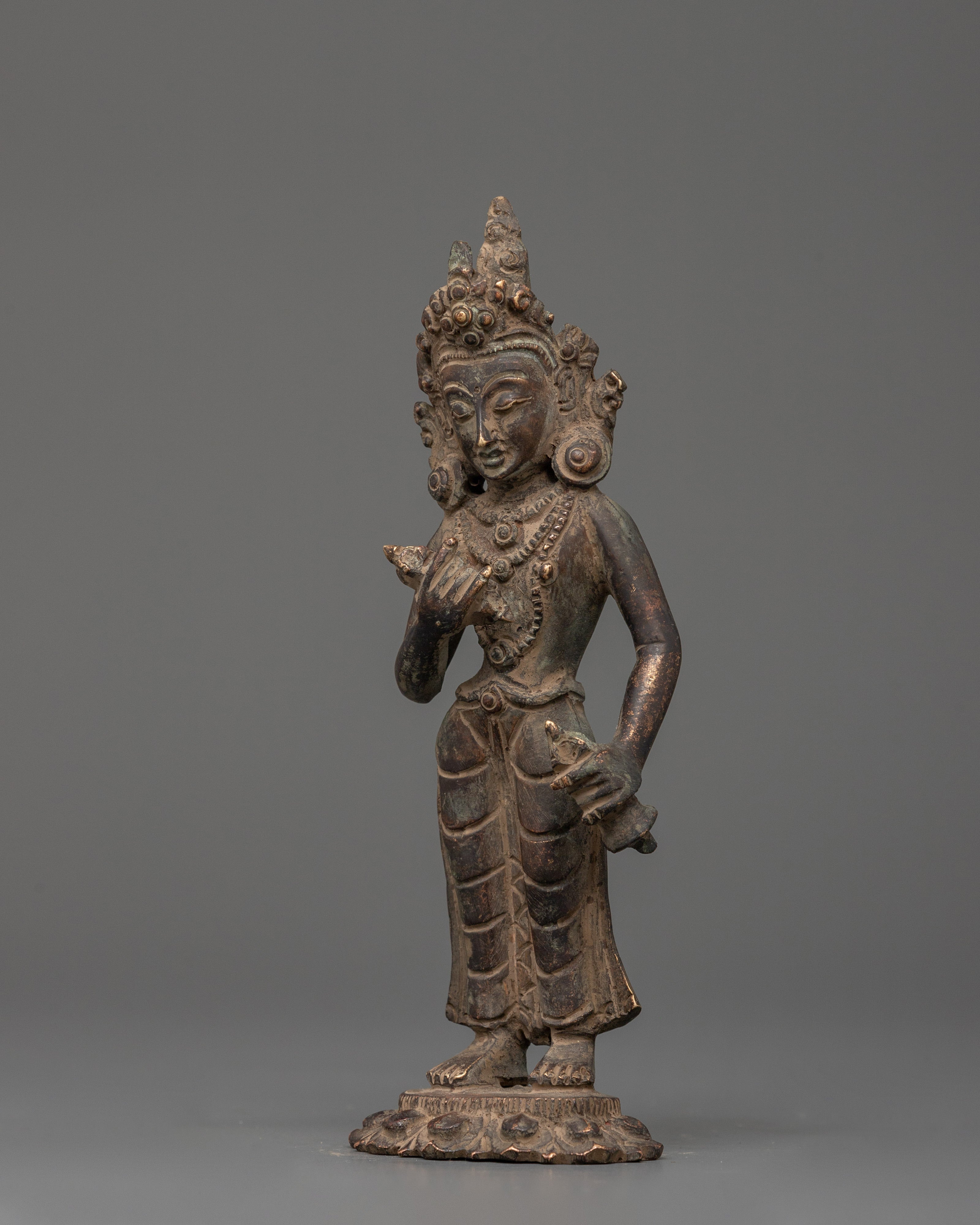 Vajrasattva Statue in Antique Copper Finish | Tibetan Deity of Purification