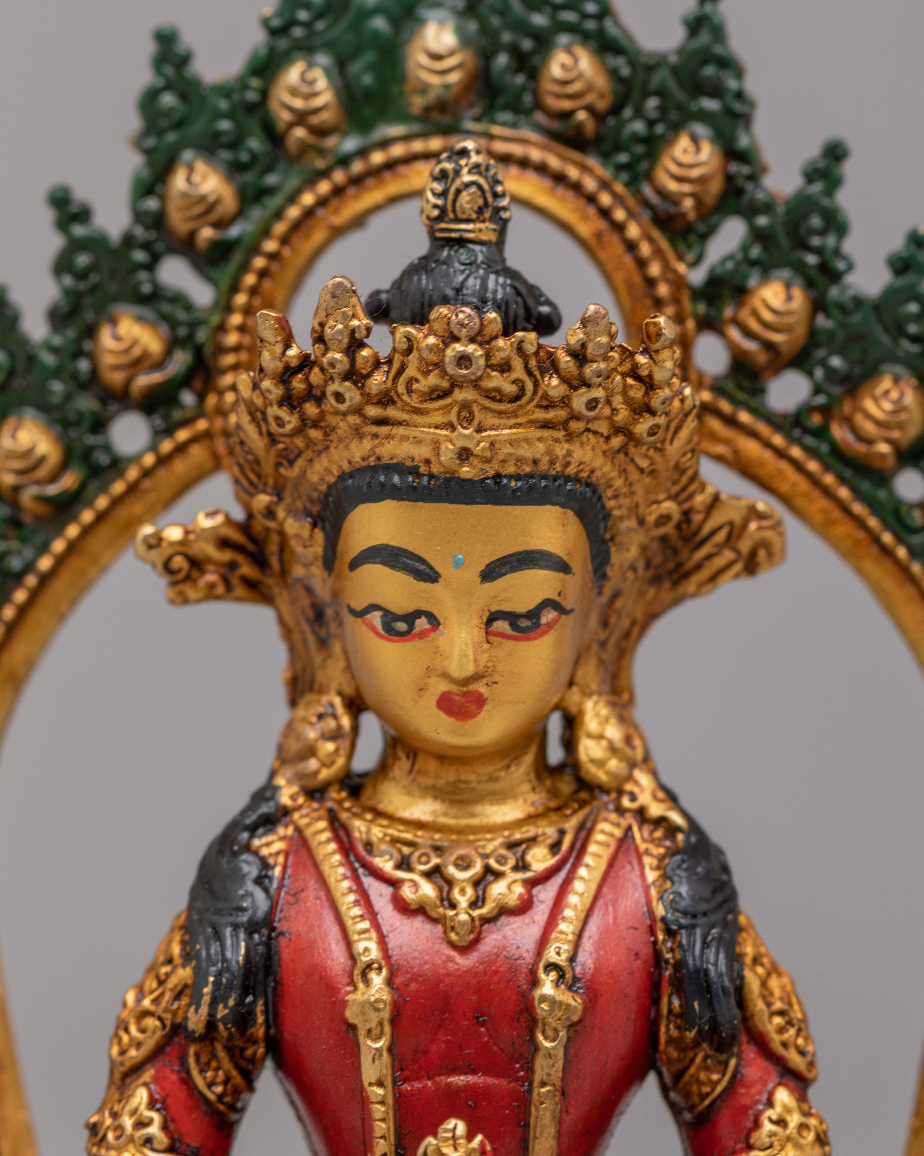 Buddhist Amitayus Longevity Deity Statue | 24K Gold Plated Buddhist Buddha