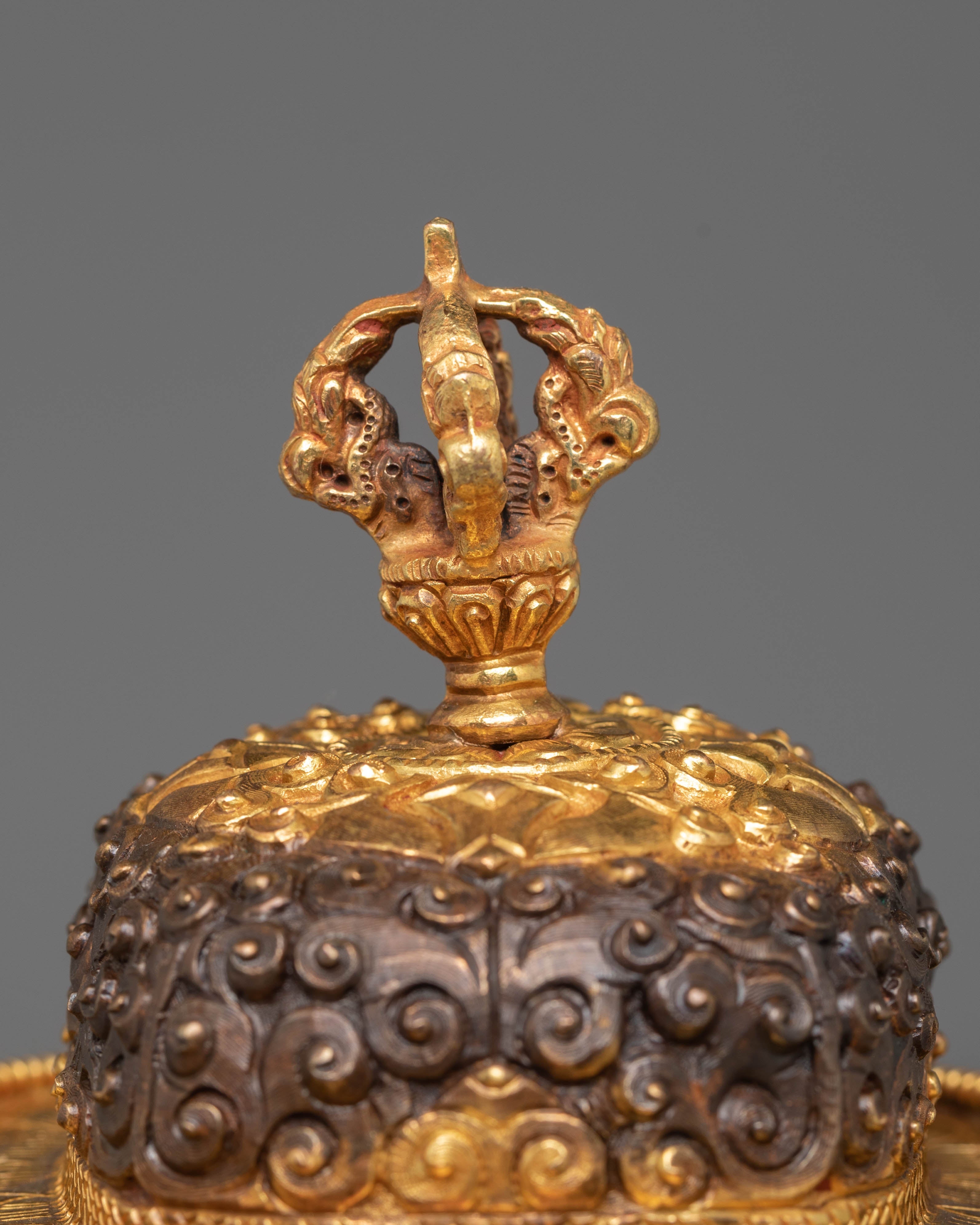 Handmade Kapala Sacred Ritual Set | Gold Plated Tibetan Offering Set