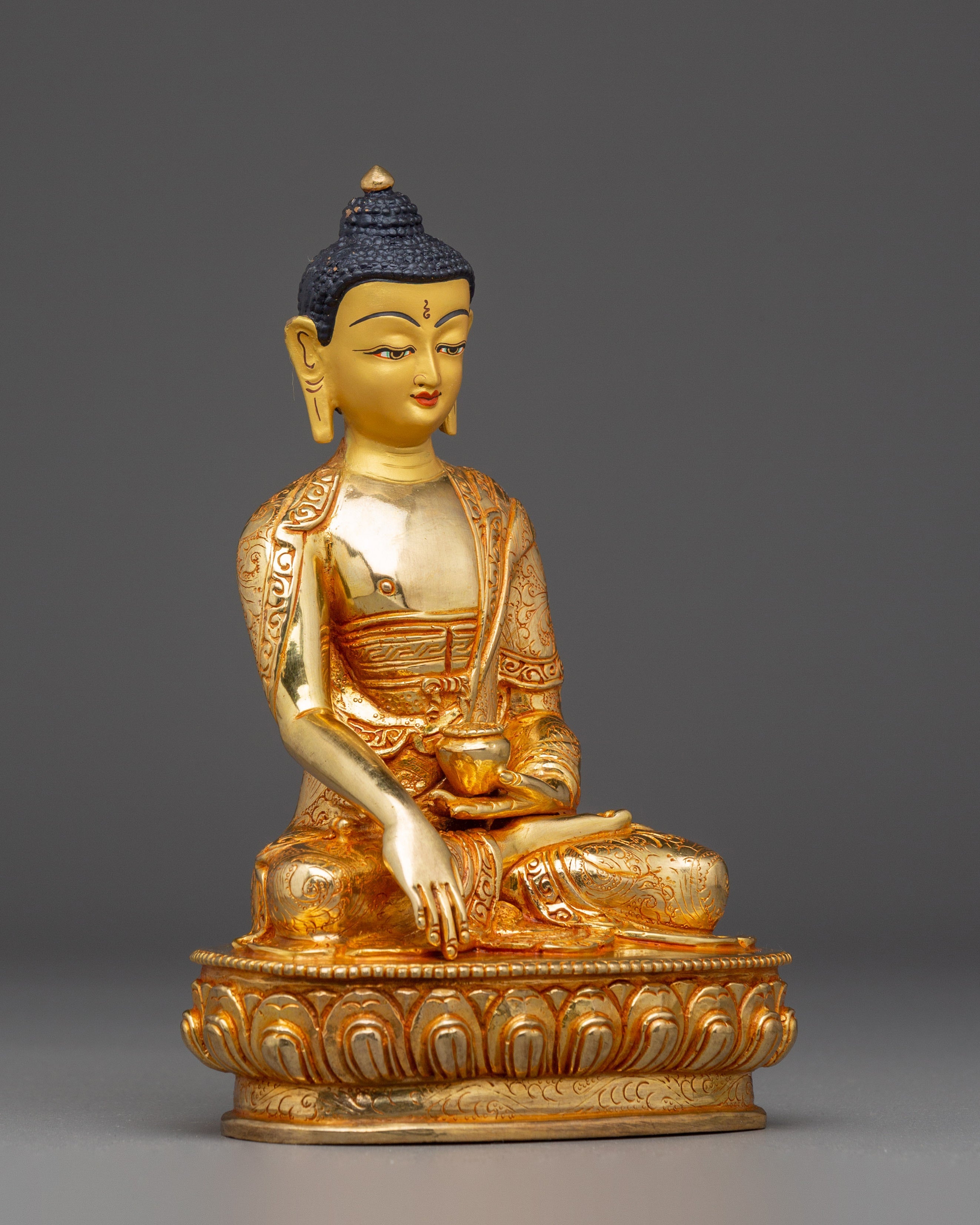 Handmade Gold Gilded Shakyamuni Buddha Statue | Tibetan Buddhist Art