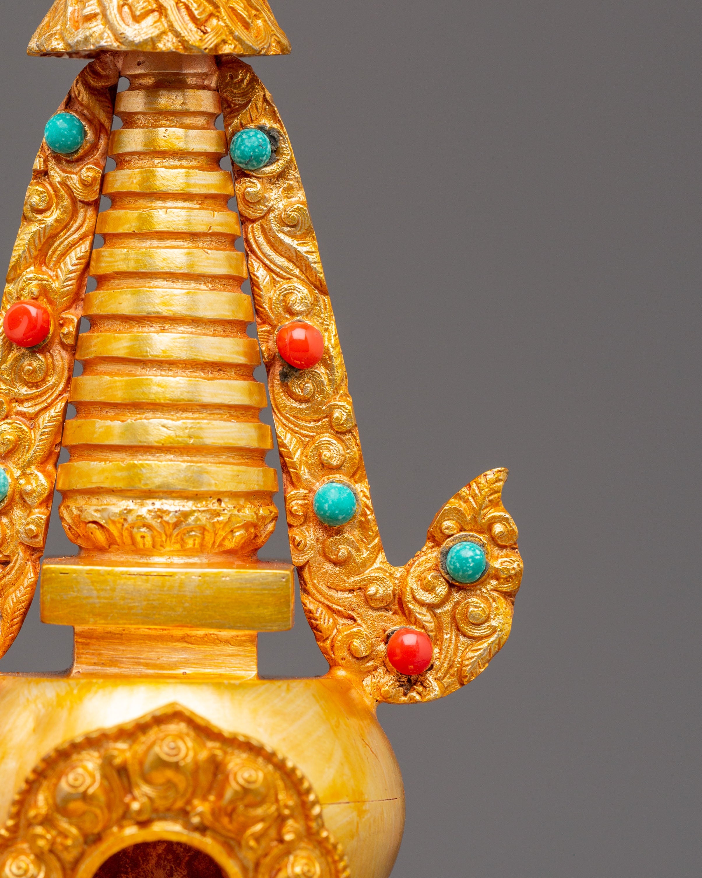 Golden Stupa for Altar | Tibetan Buddhist Stupa for Meditation