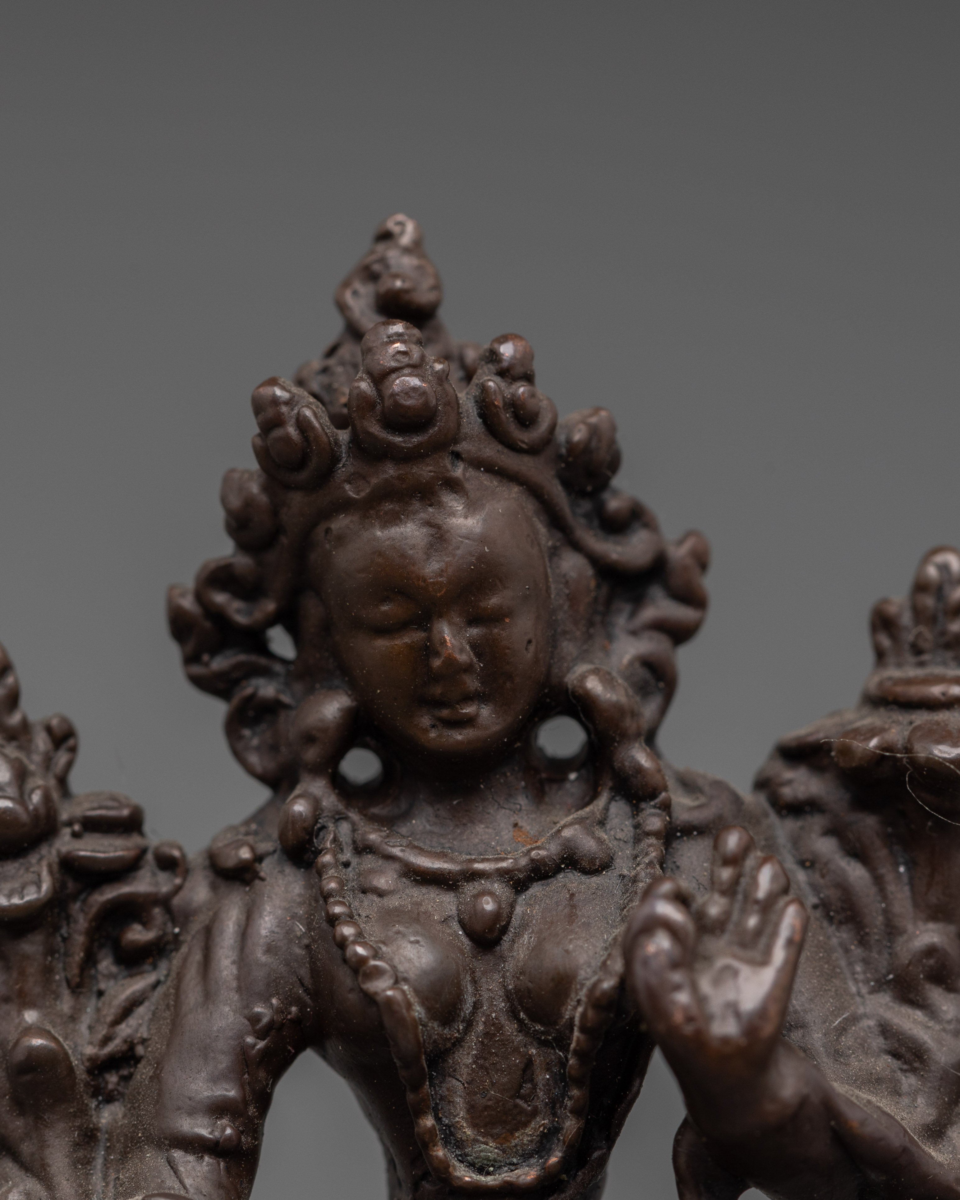 Traditional White Tara Buddhist Statue | Oxidized Copper Meditation Sculpture