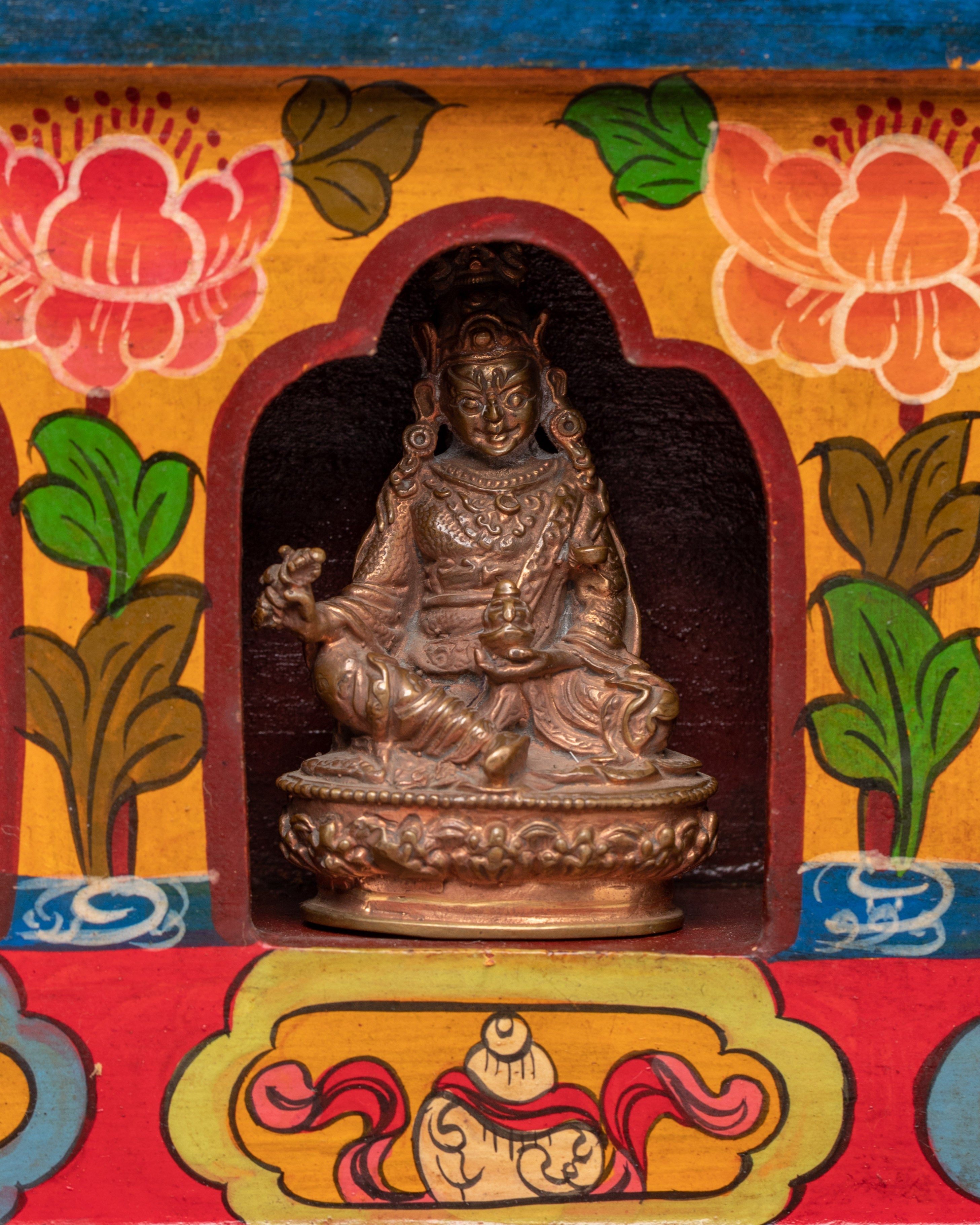 Tibetan Treasure Box with Buddha Statue | Handcrafted Spiritual Gift