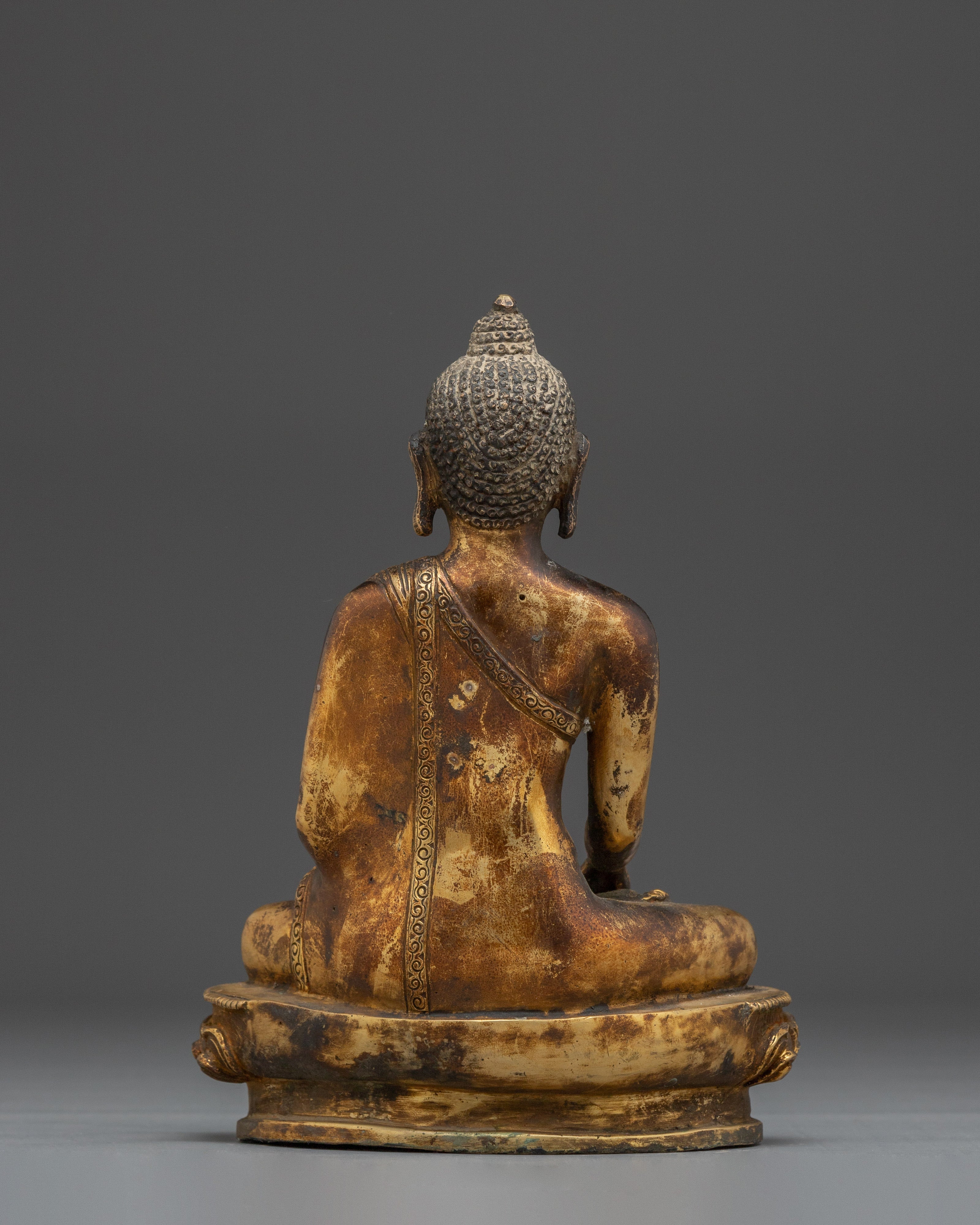 Copper And Gold Plated Shakyamuni Buddha Statue | Symbol of Calm and Divine Knowledge
