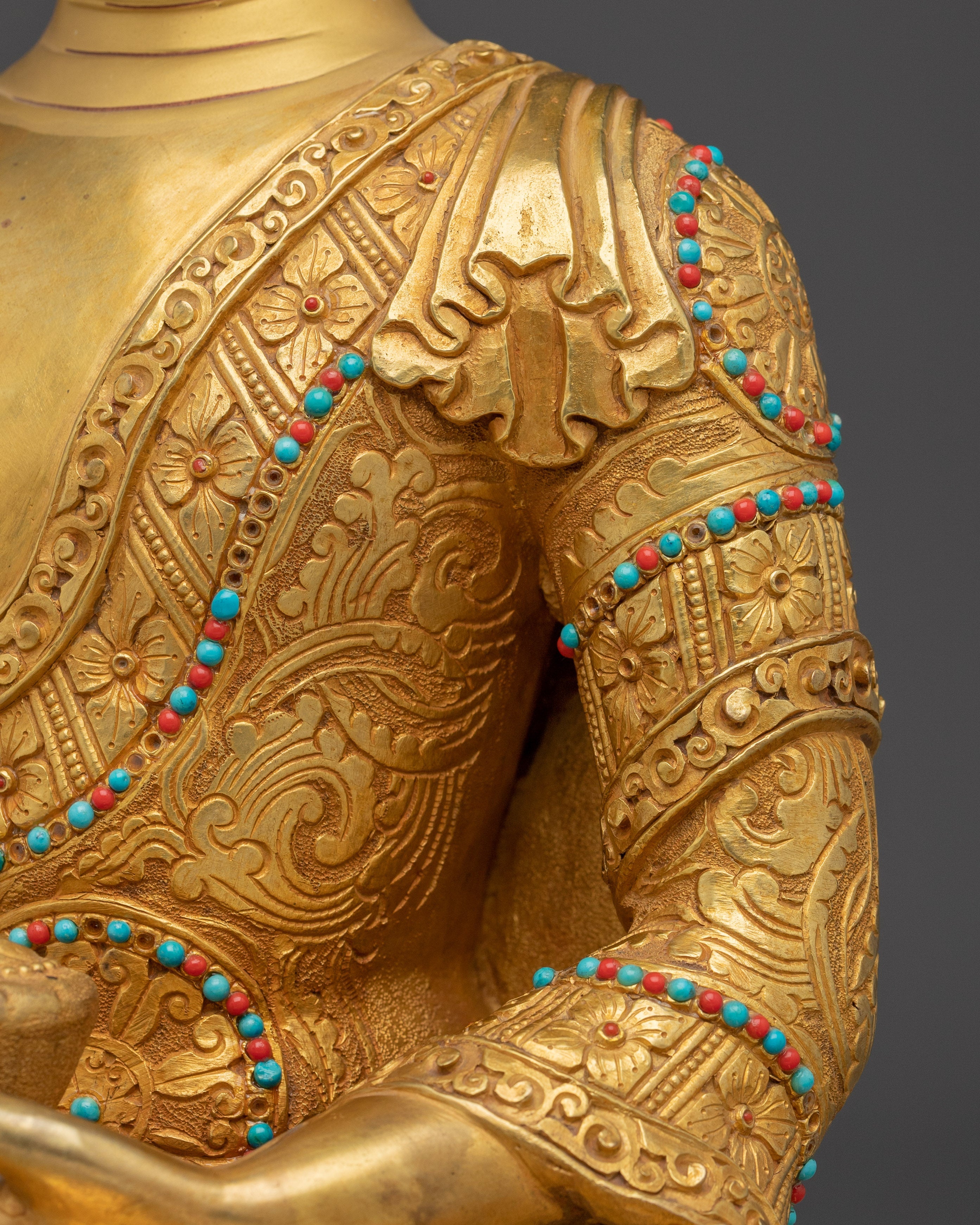 Historical Gautama Buddha Golden Handmade Statue