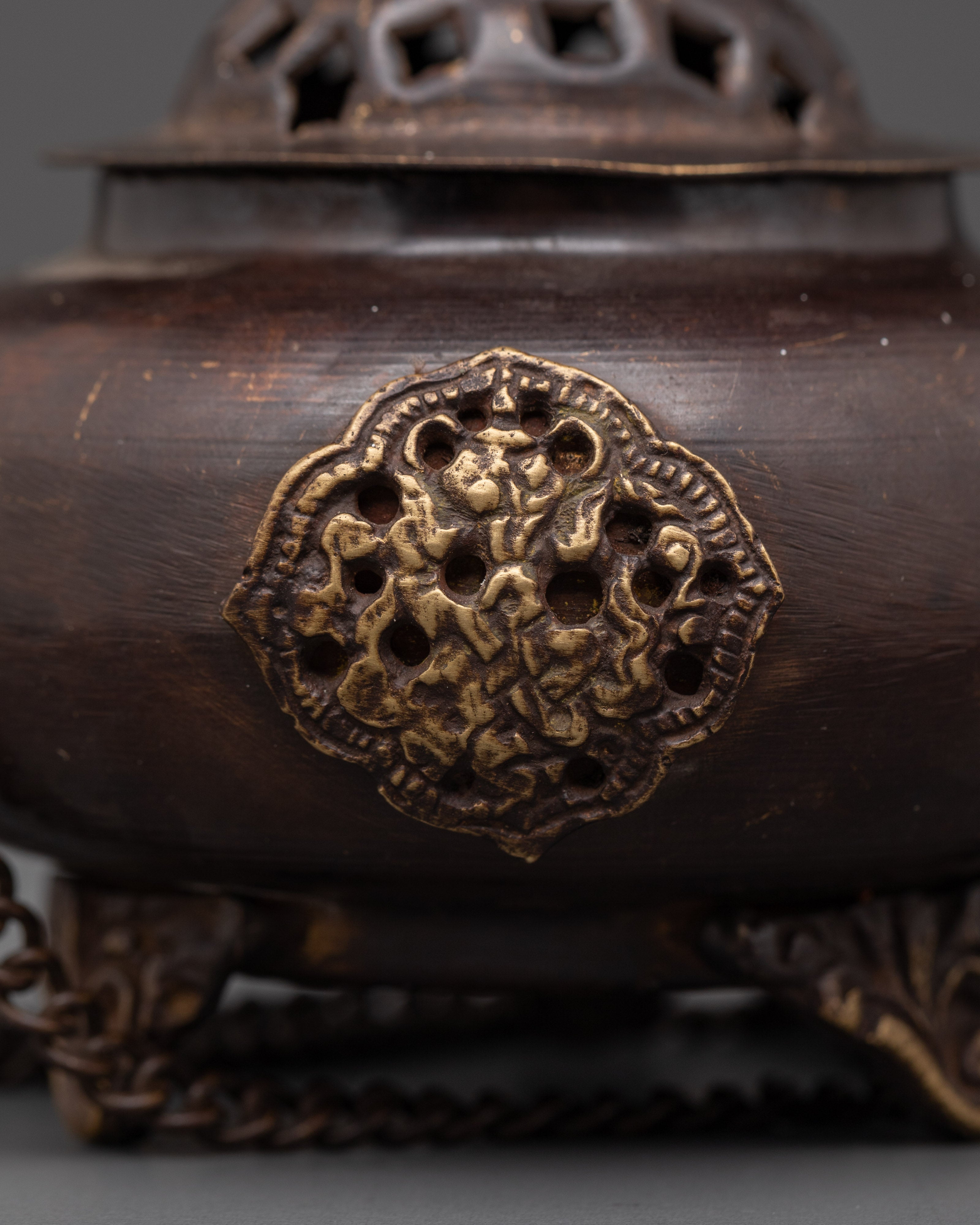 Ceremonial Altar Incense Burner | Handcrafted Oxidized Copper Censer