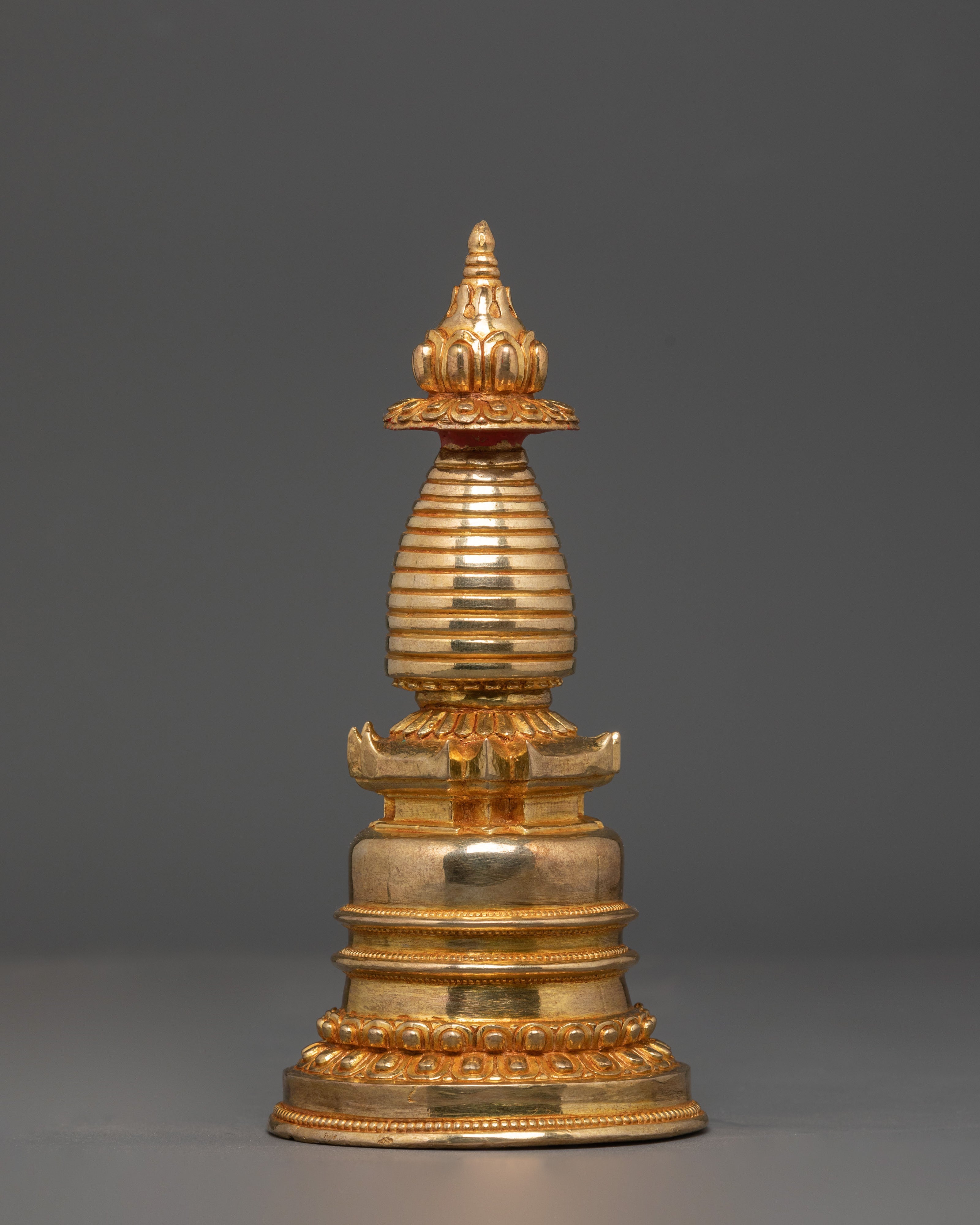 Sacred Gold Plated Stupa | Tibetan Buddhist Spiritual Decor