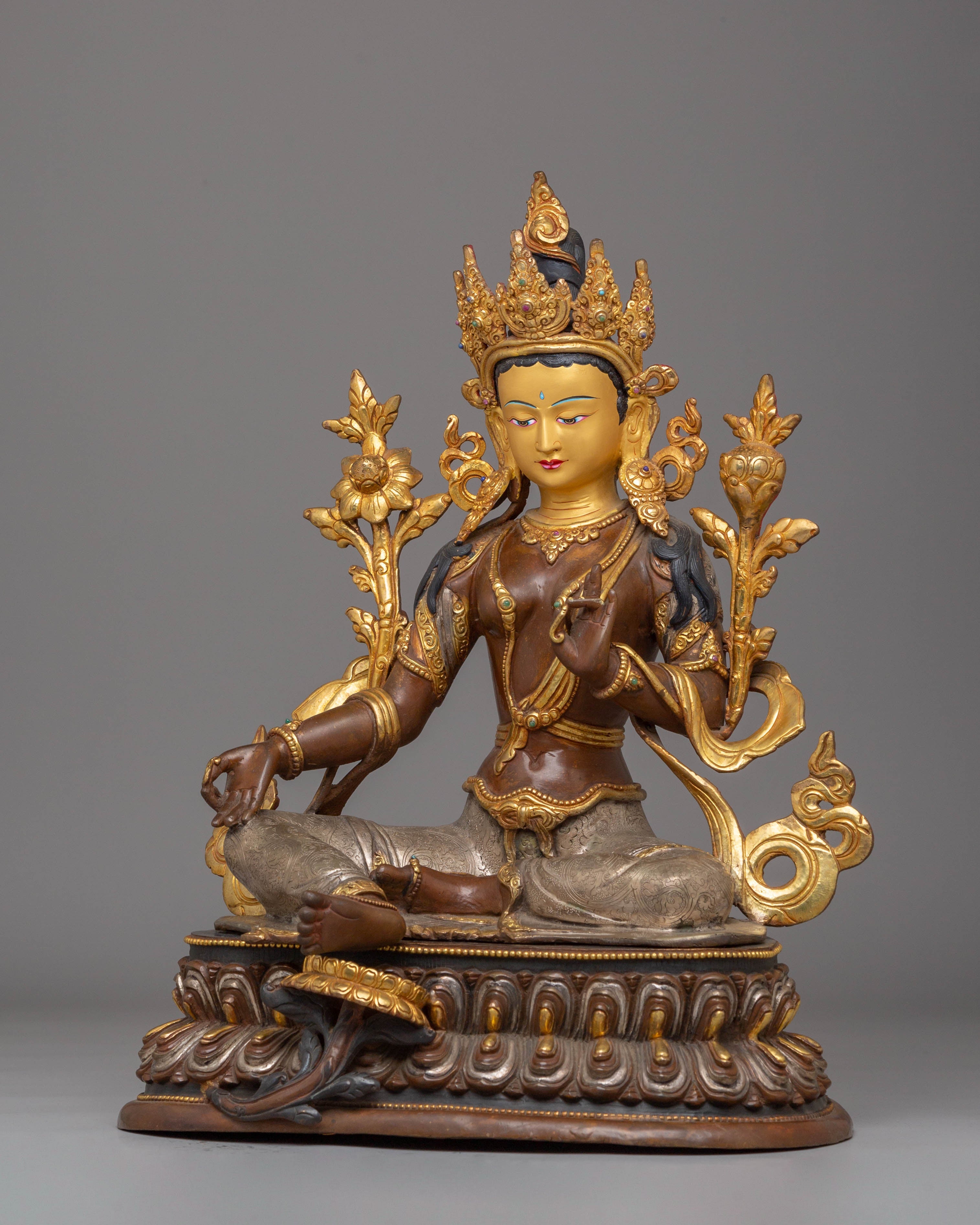 Enlightened Compassion Green Tara Statue | Green Tara Statue for Altar