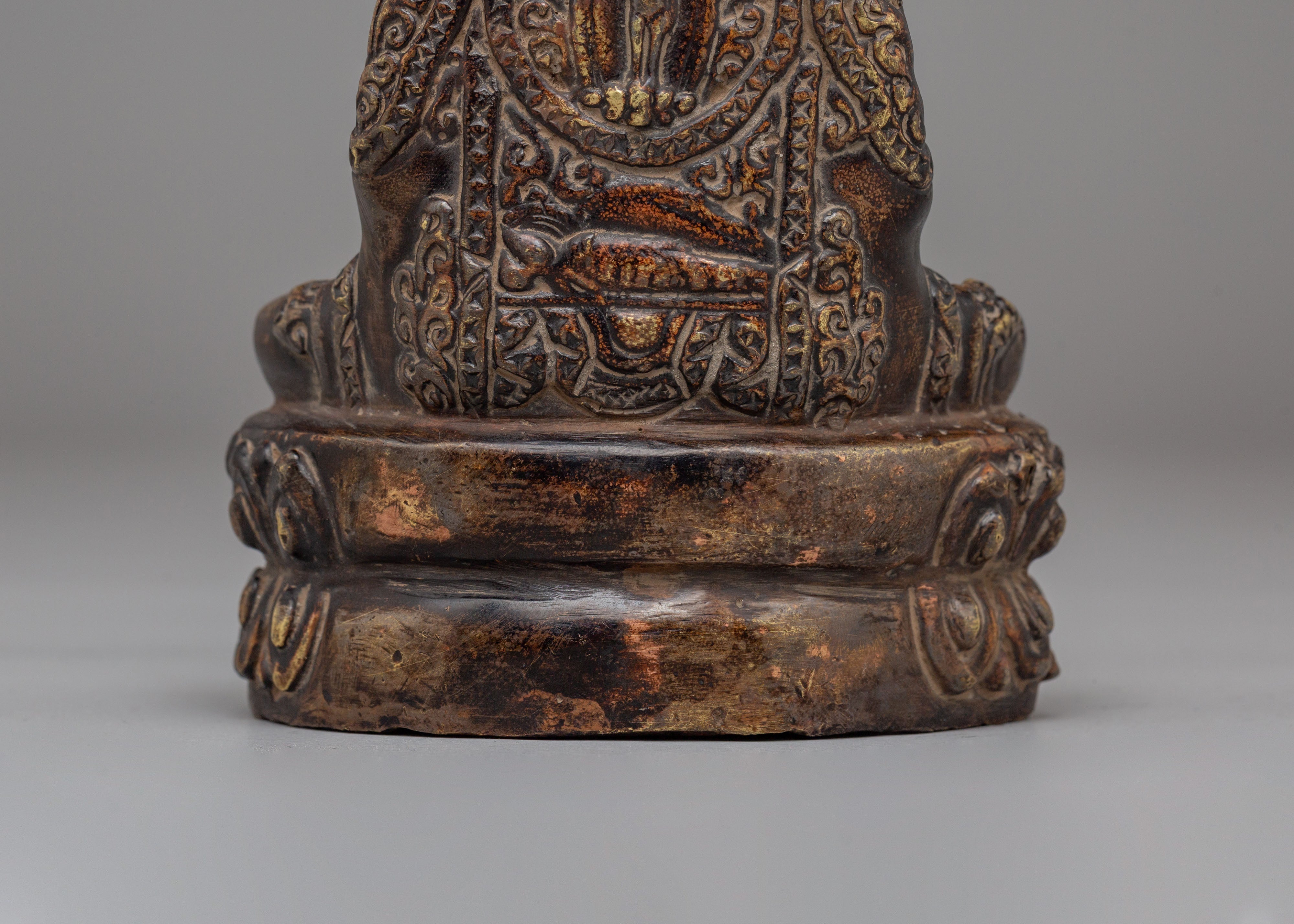 Spiritual Amitabha Buddha Altar Statue | Handcrafted Copper Statue