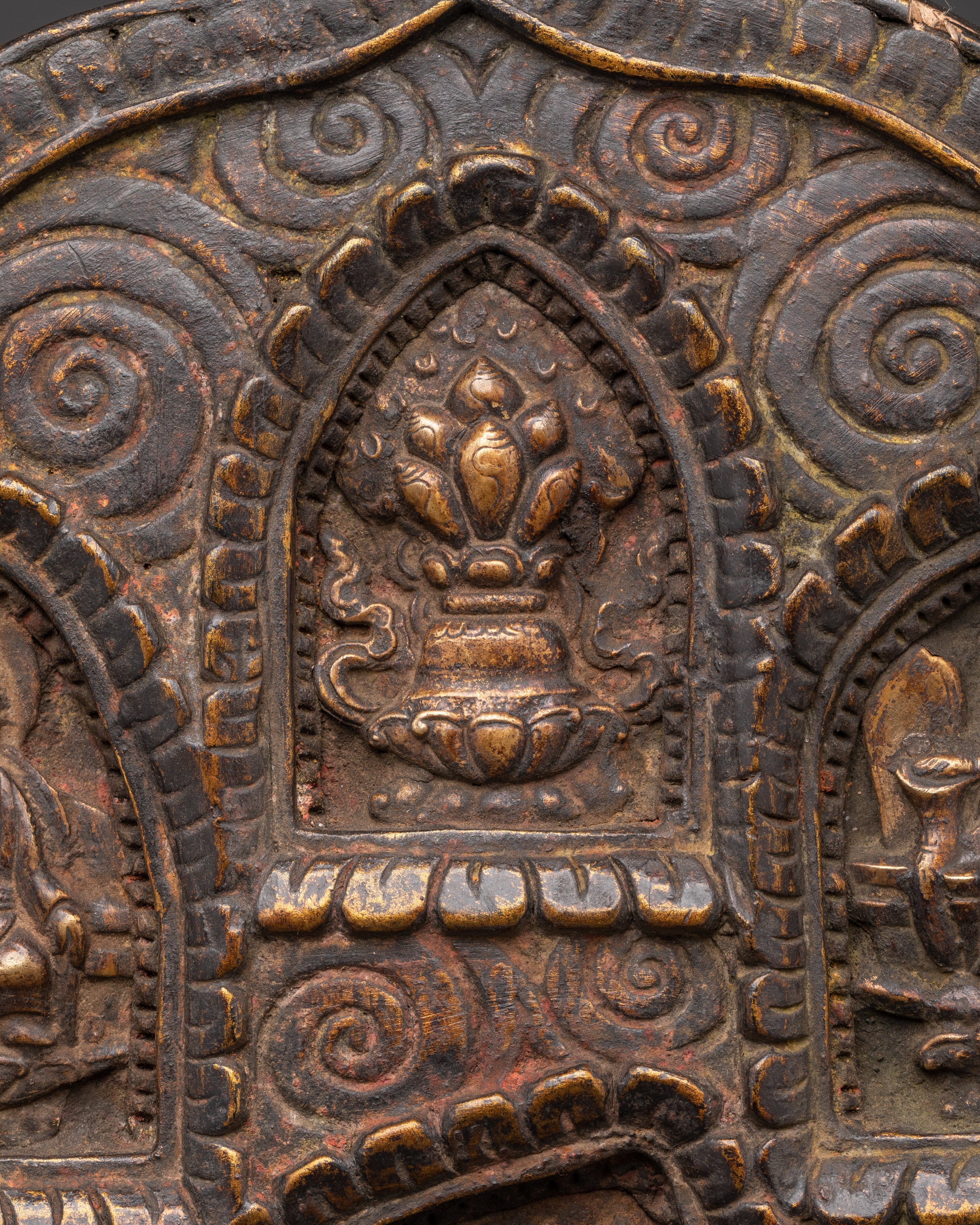 Handcrafted Buddhist Deities Plaque | Spiritual Relief Sculpture