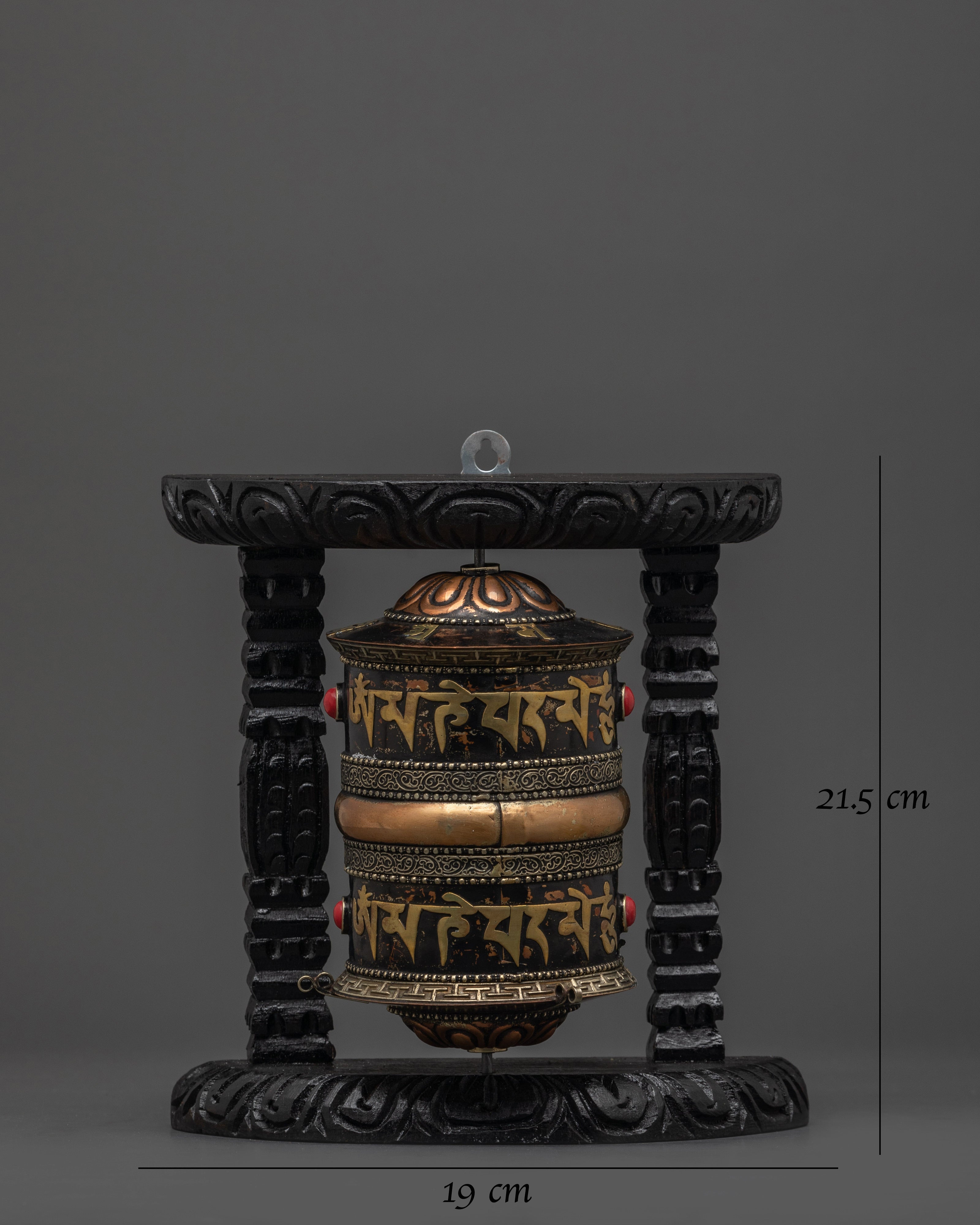Meditation Prayer Wheel | Traditional Buddhist Wheel with Coral Stones