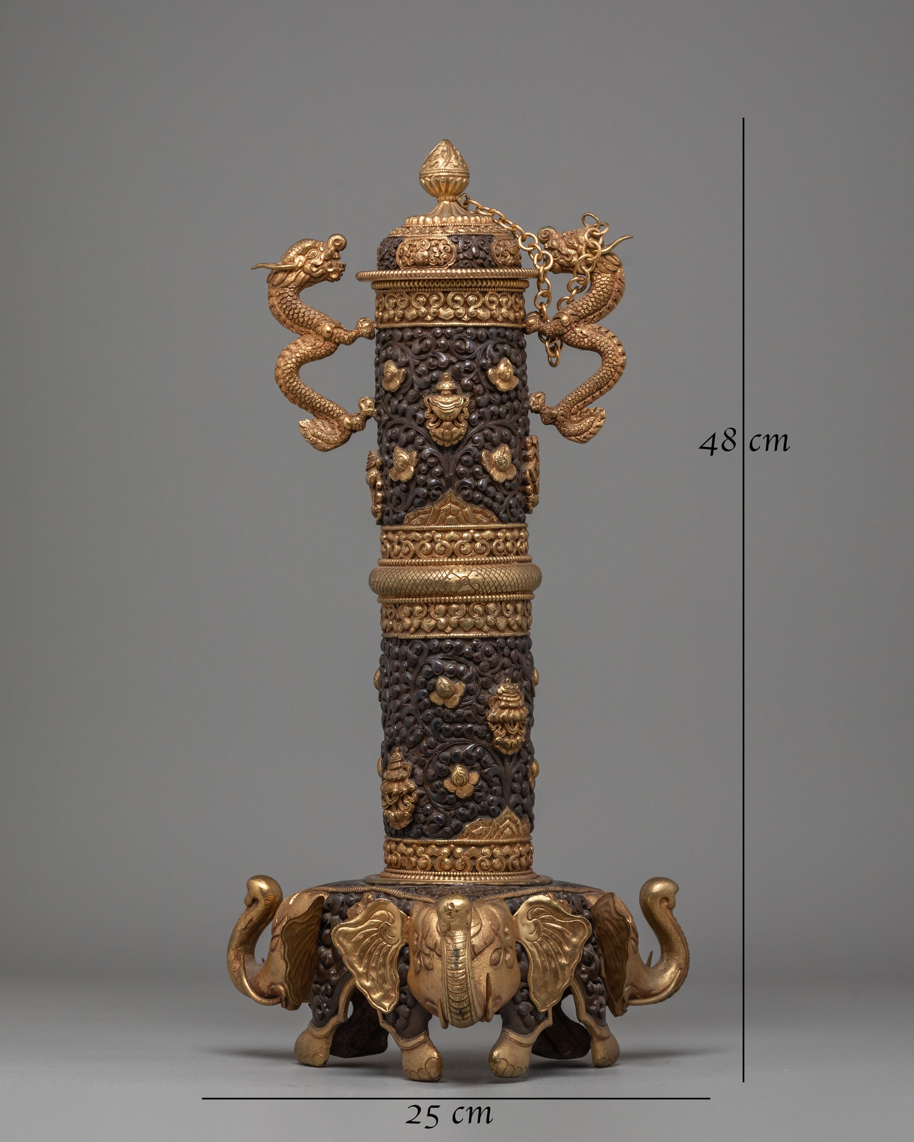 Incense Burner for Ritual Ceremonies | Copper and Gold Plated with Acrylic Details