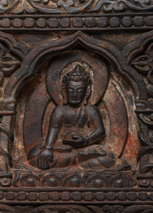 Traditional Buddhist Five Buddha Book Cover | Handcrafted Protector for Sacred Texts