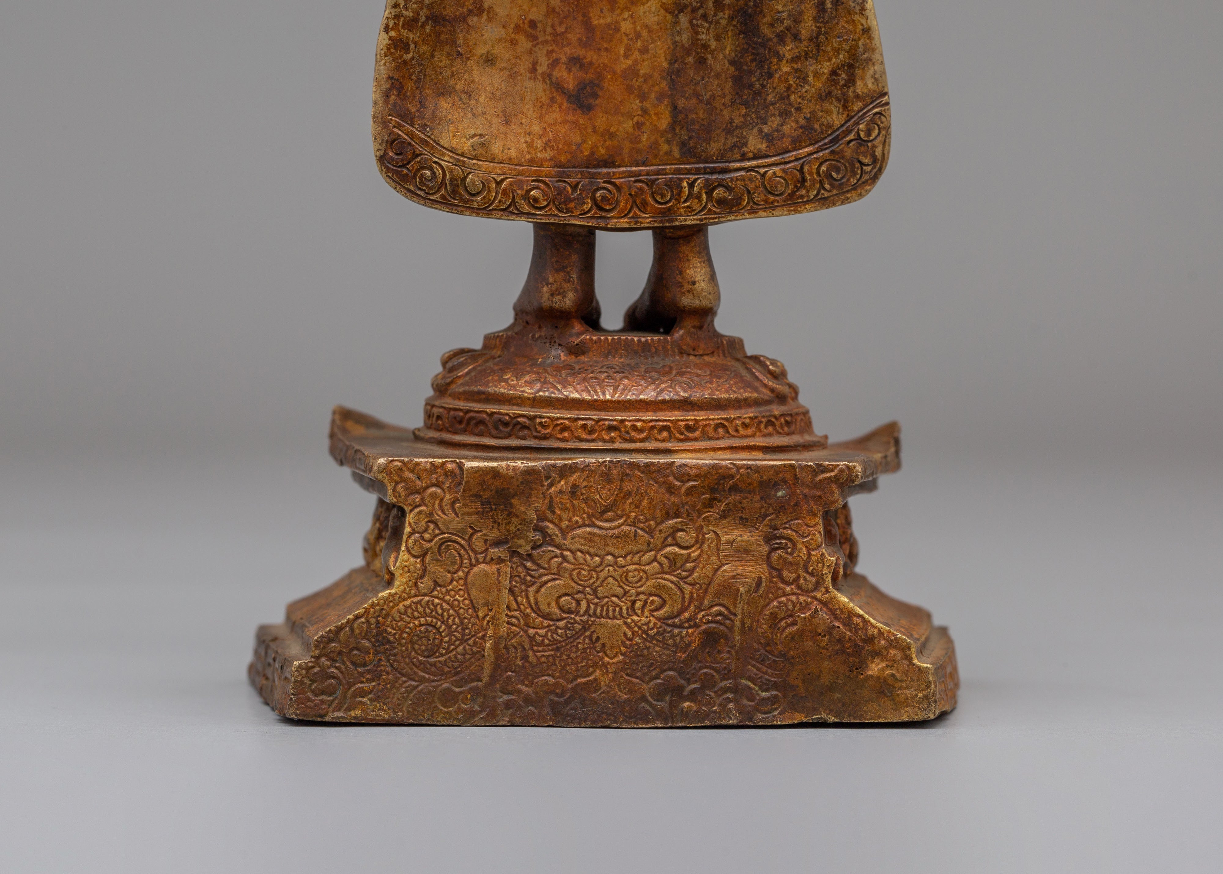 Tibetan Altar Dipankara Buddha Statue | Handcrafted Copper Art
