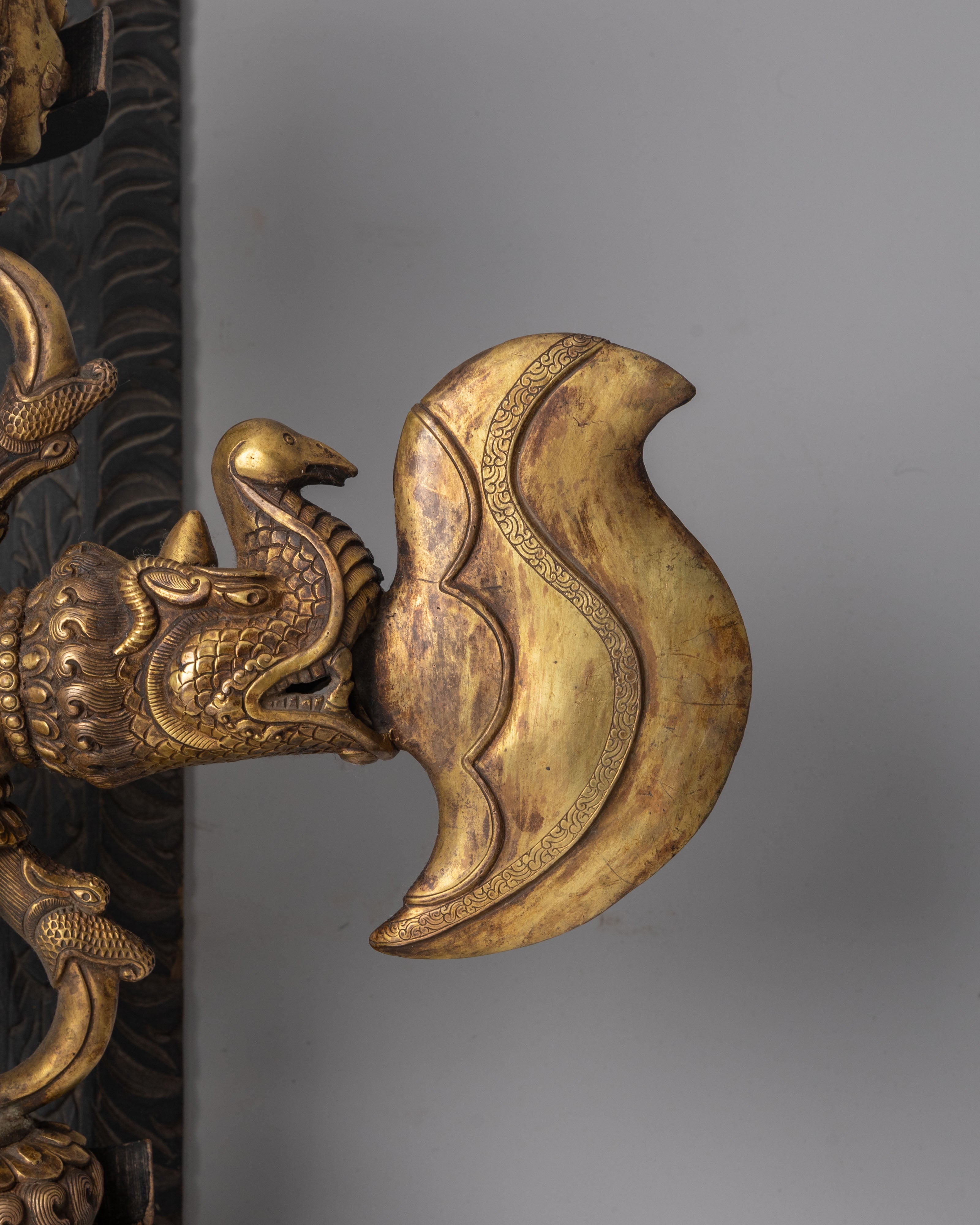 Tibetan Copper Phurba | Gold Plated Ritual Tool for Spiritual Practice