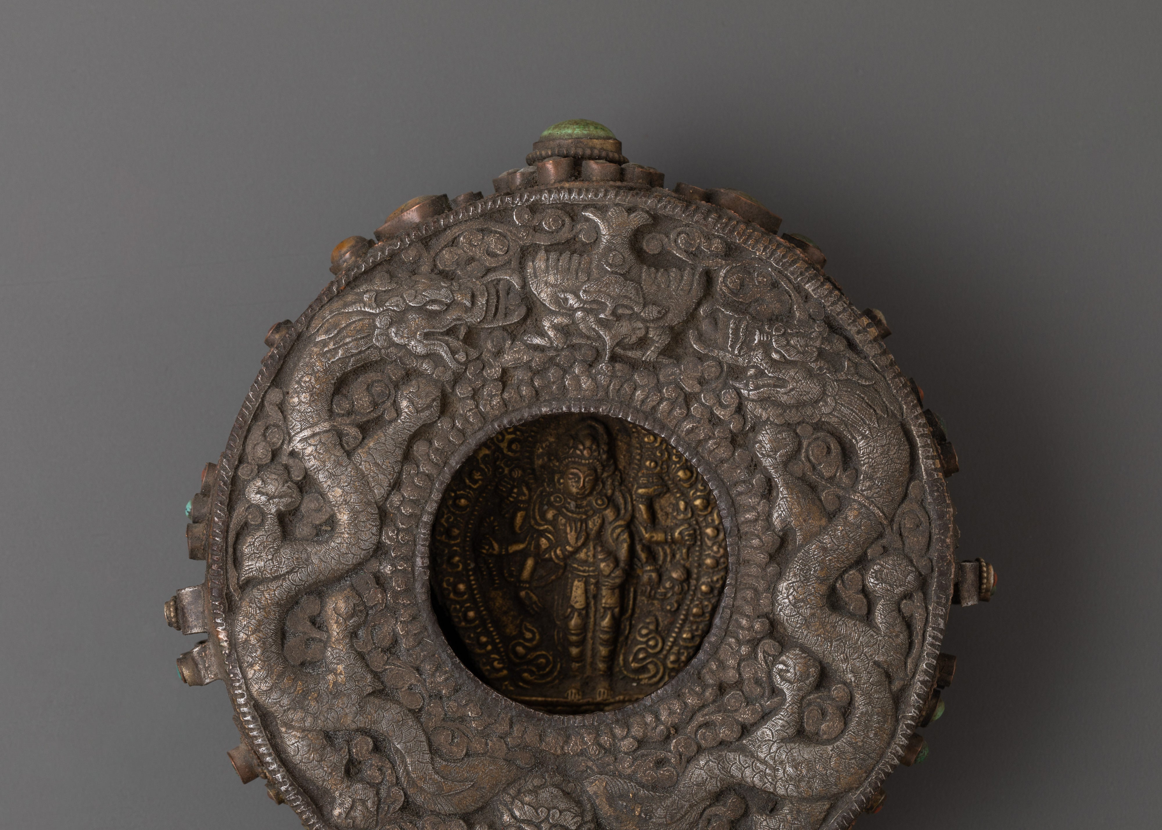 Silver and Brass Ghau Box | Lokeshwor Prayer Box