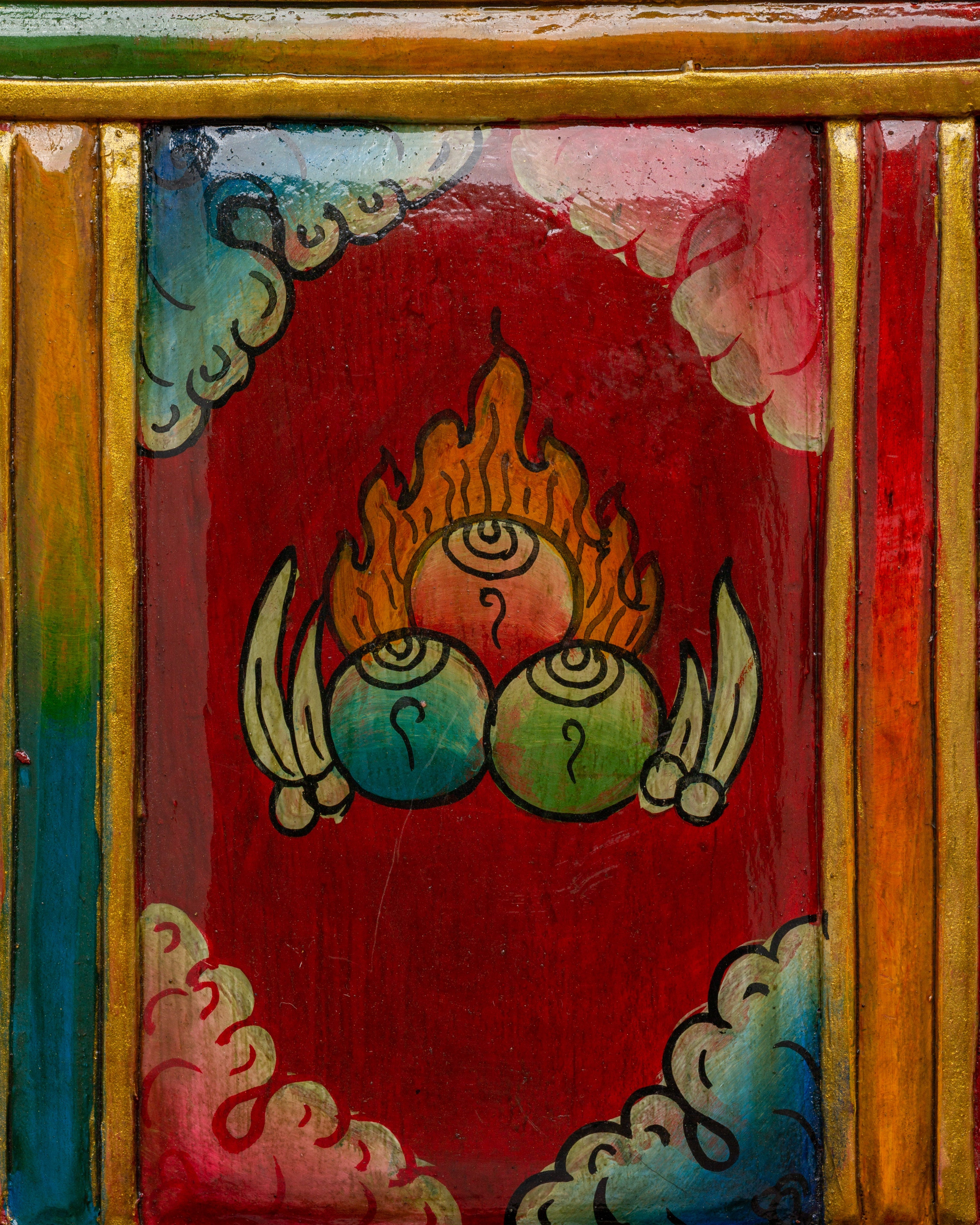 Tibetan Ritual Throne | Handcarved Deity Seat for Buddhist Altar