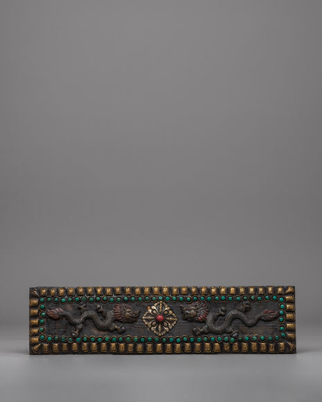 Handcrafted Tibetan Book Cover with Dragon Motif