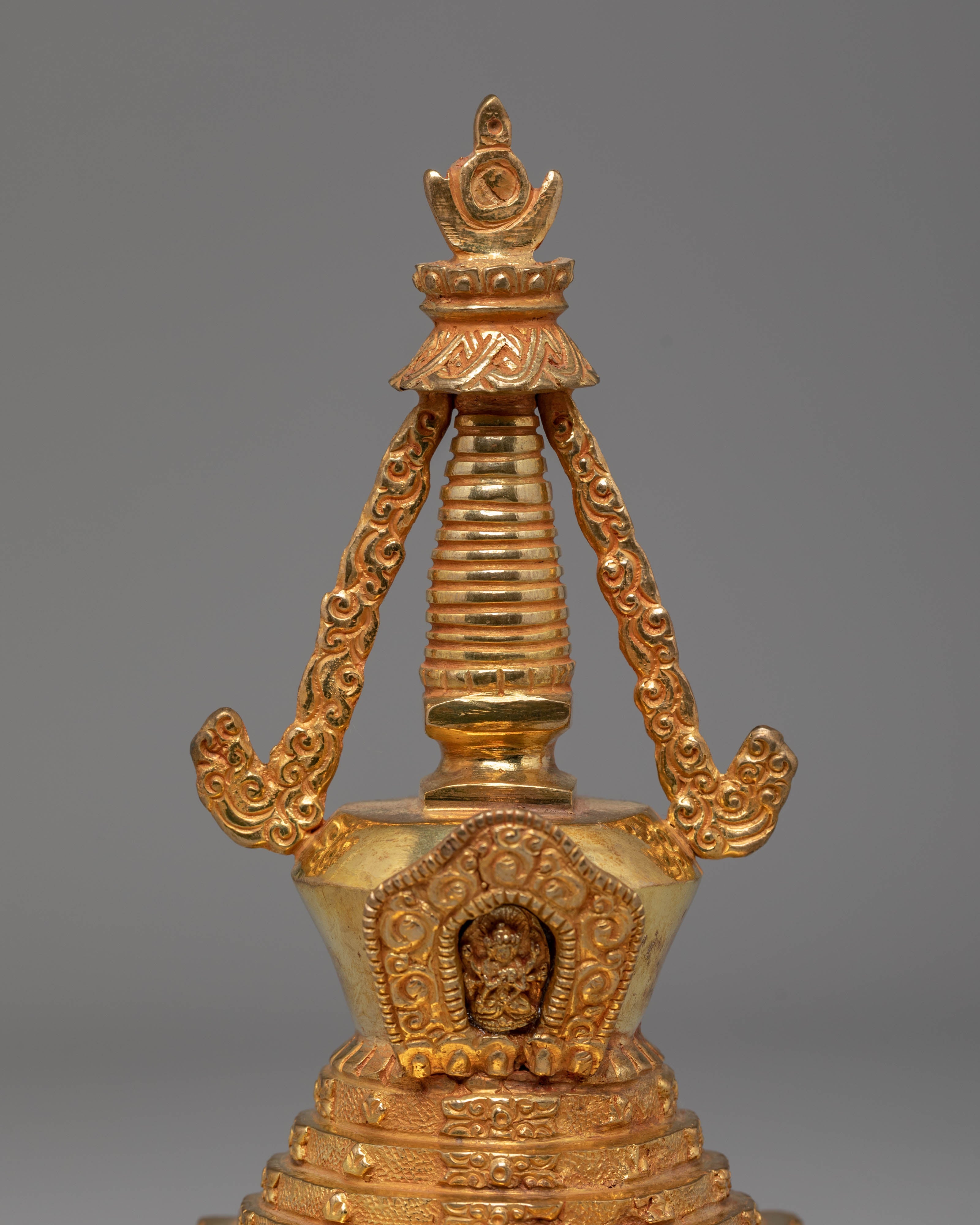 Handmade Ritual Stupa Shrine Piece | Buddhist Stupa Art