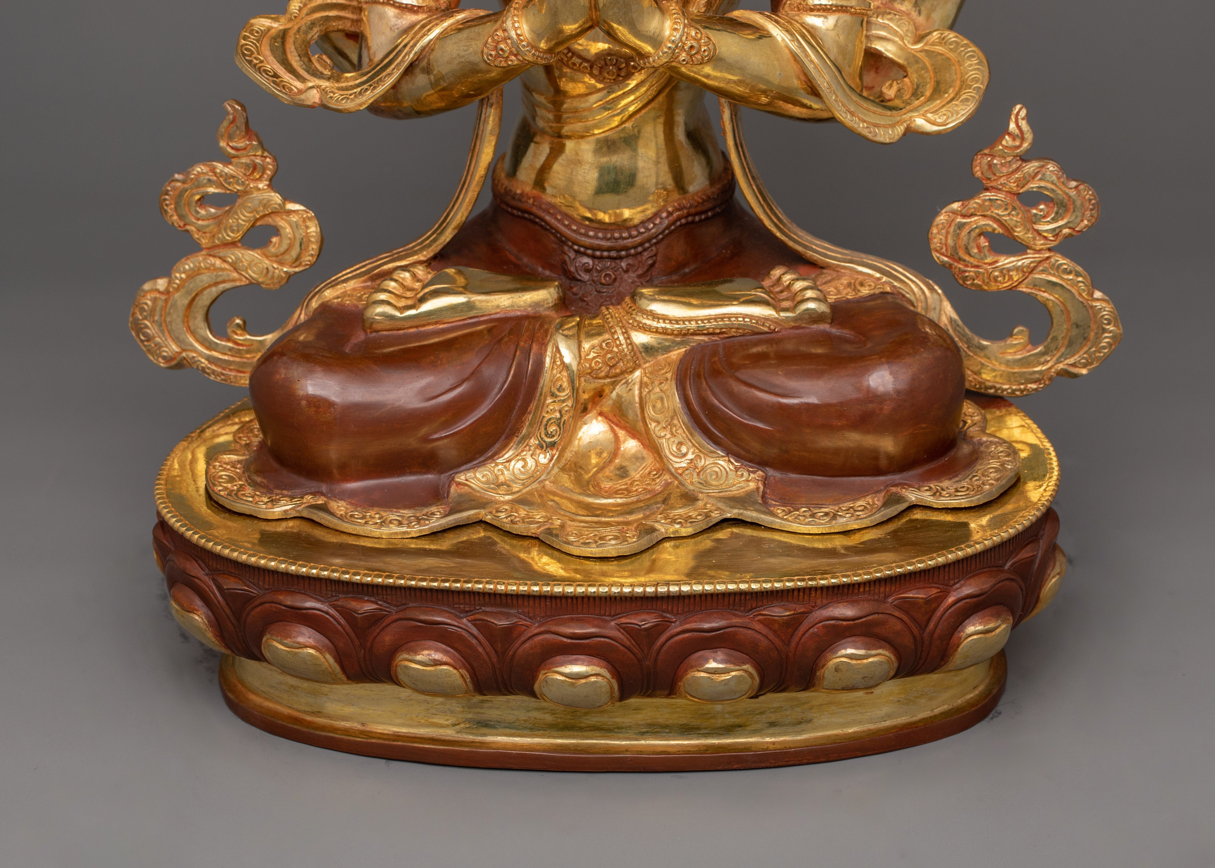 Chenrezig Four-Armed Compassion Deity Sculpture | Bodhisattva with Unwavering Eyes
