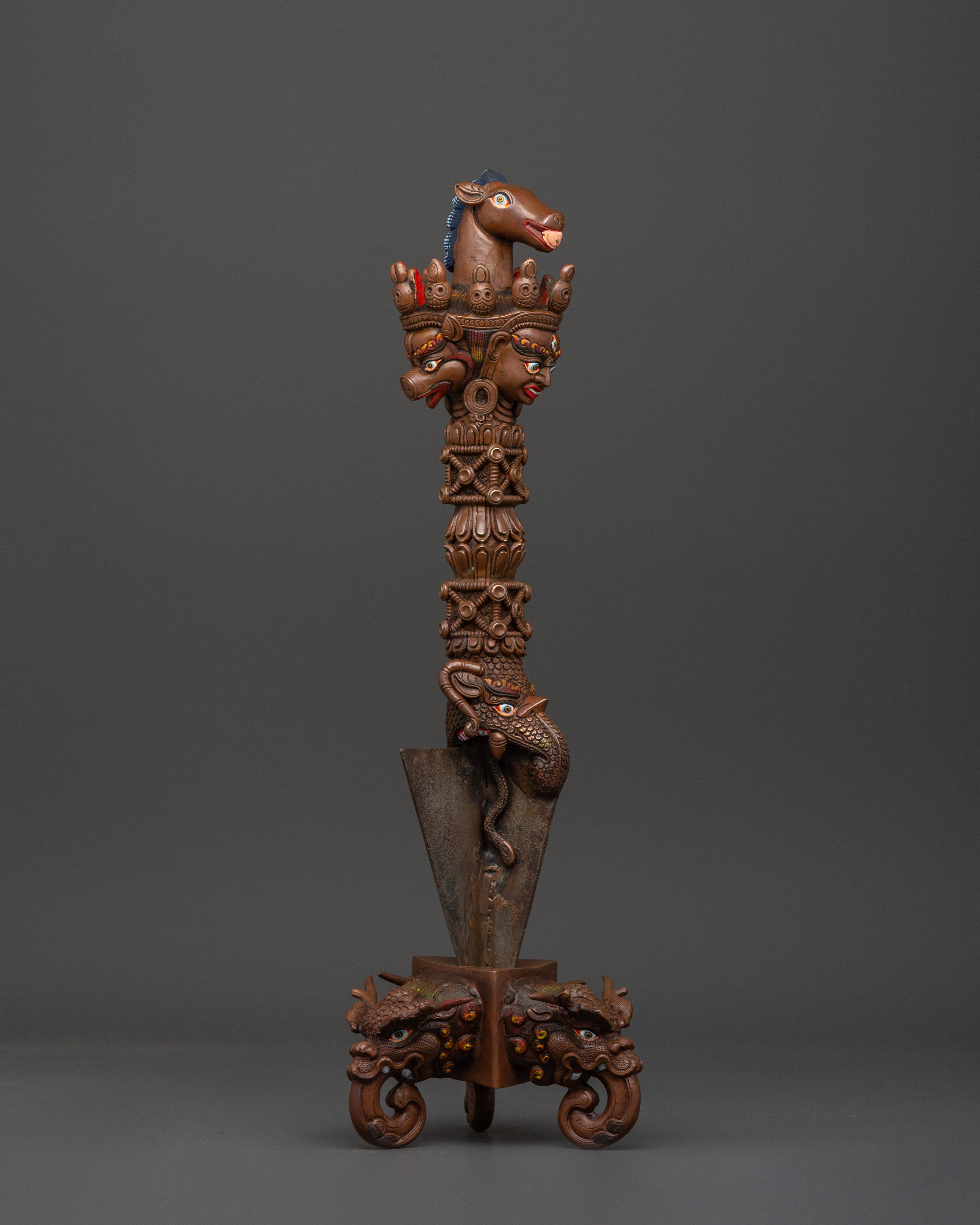Tibetan Iron Phurba | Handmade Ritual Dagger