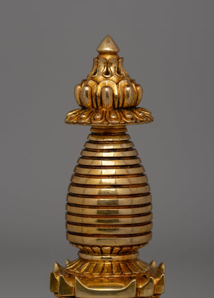 Traditional Buddhist Stupa Statue for Meditation | Antique-Style Pagoda Sculpture | Gift Idea From Nepal