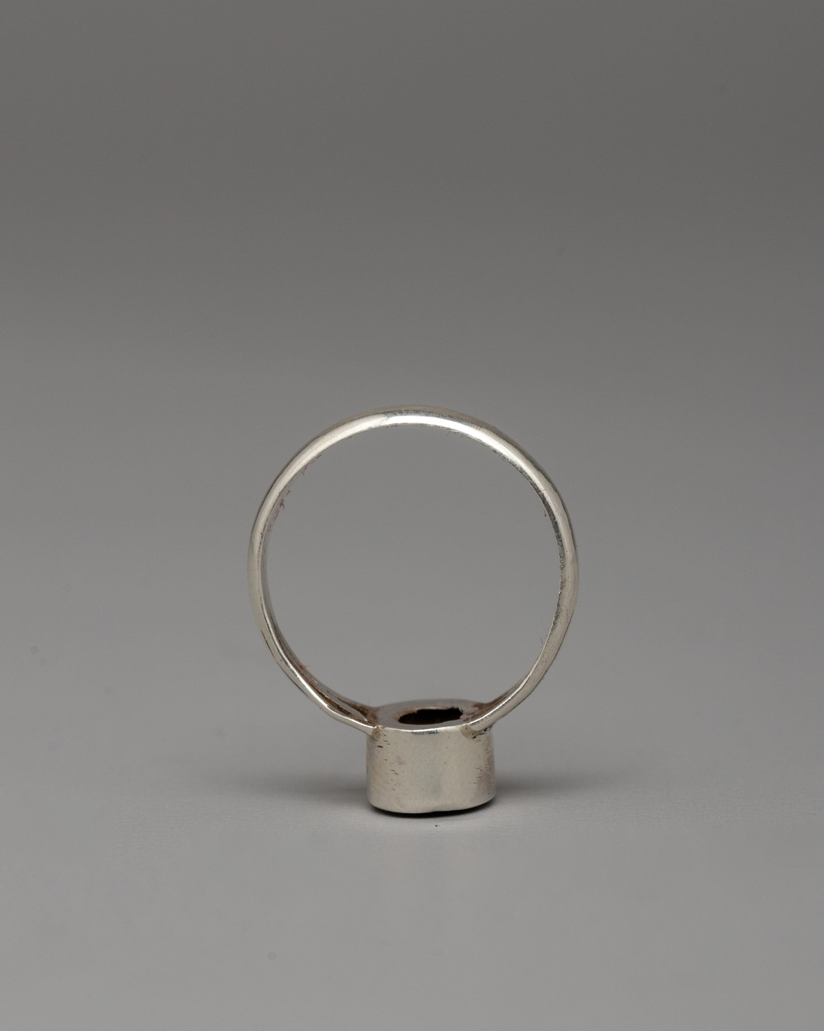 Hand-crafted Silver Ring with Artificial Stone | Perfect for Daily Wear & Special Occasions