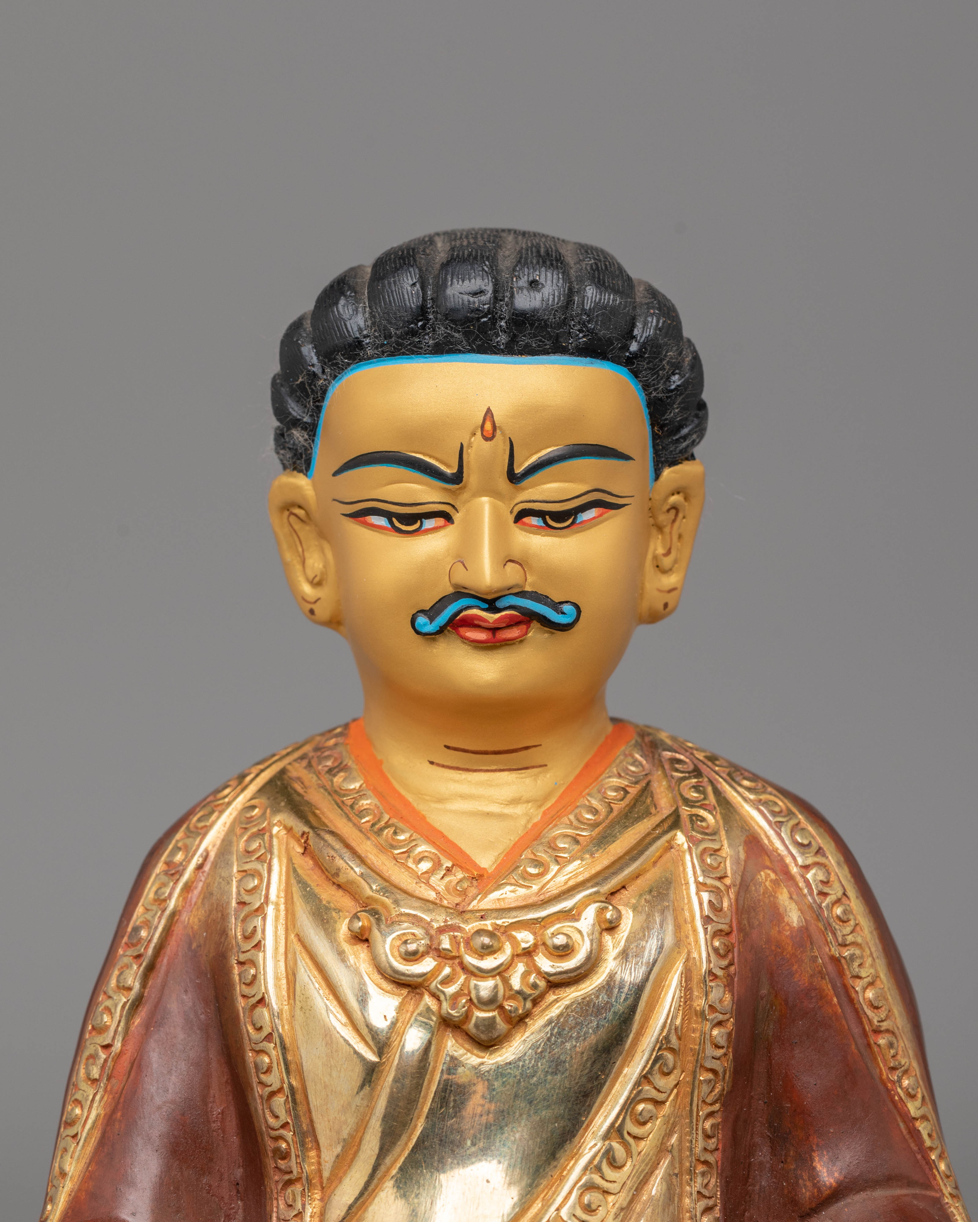 Handcrafted Gampopa Buddhist Statue | 24K Gold Plated Copper Master