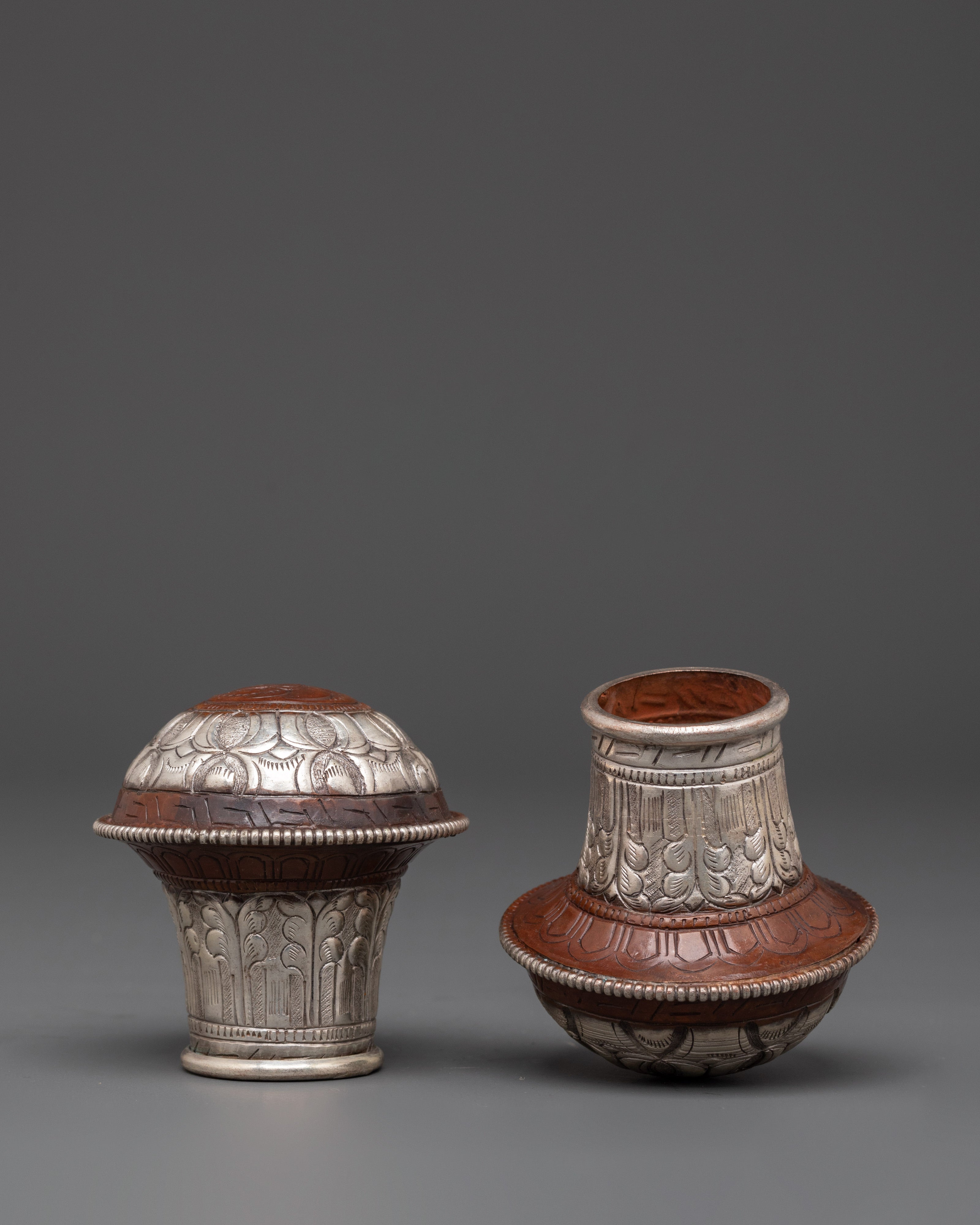 Traditional Brocade Stick Cap | Copper Body with Silver Plated Detailing