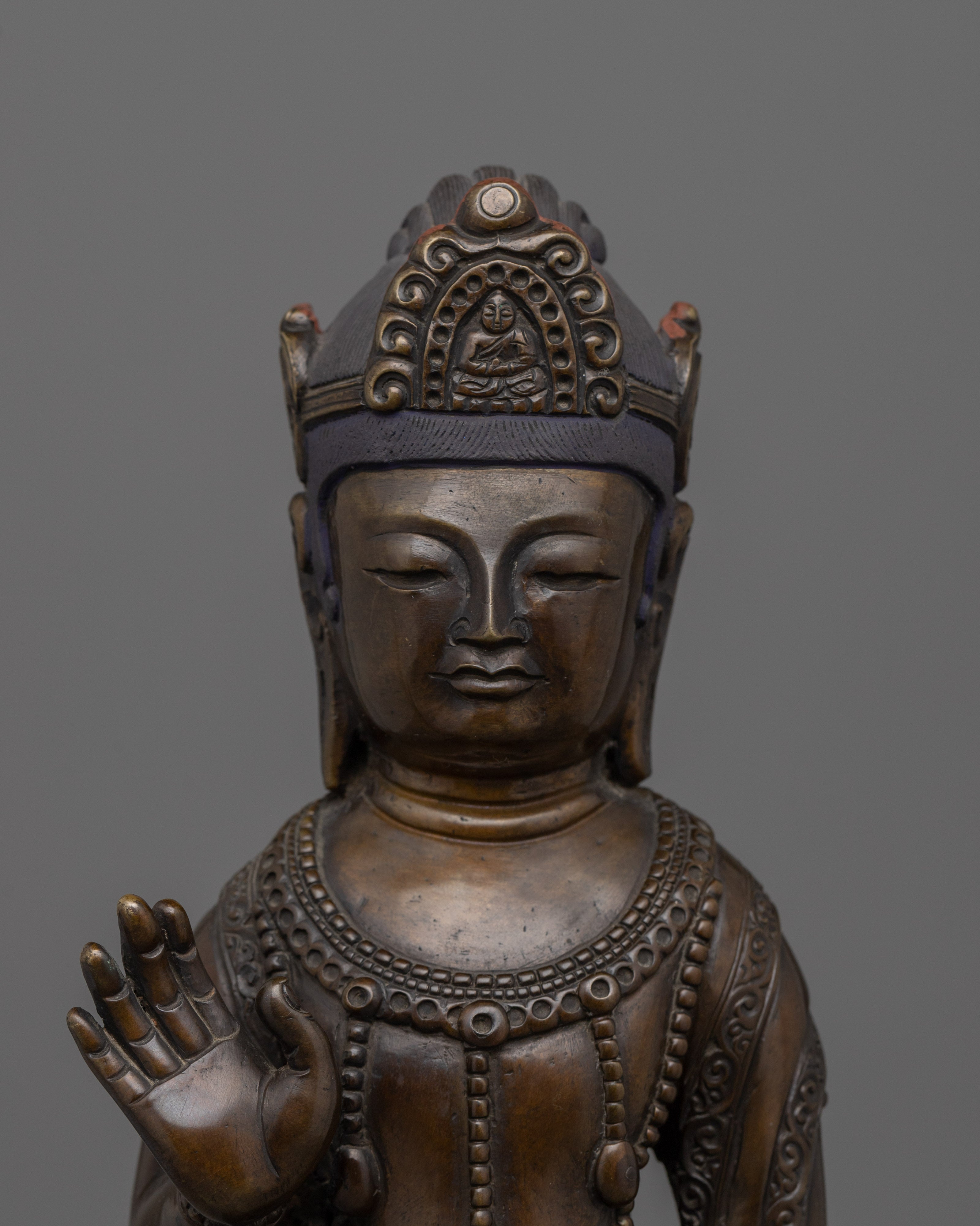Oxidized Bodhisattva Statue | Tibetan Copper Sculpture