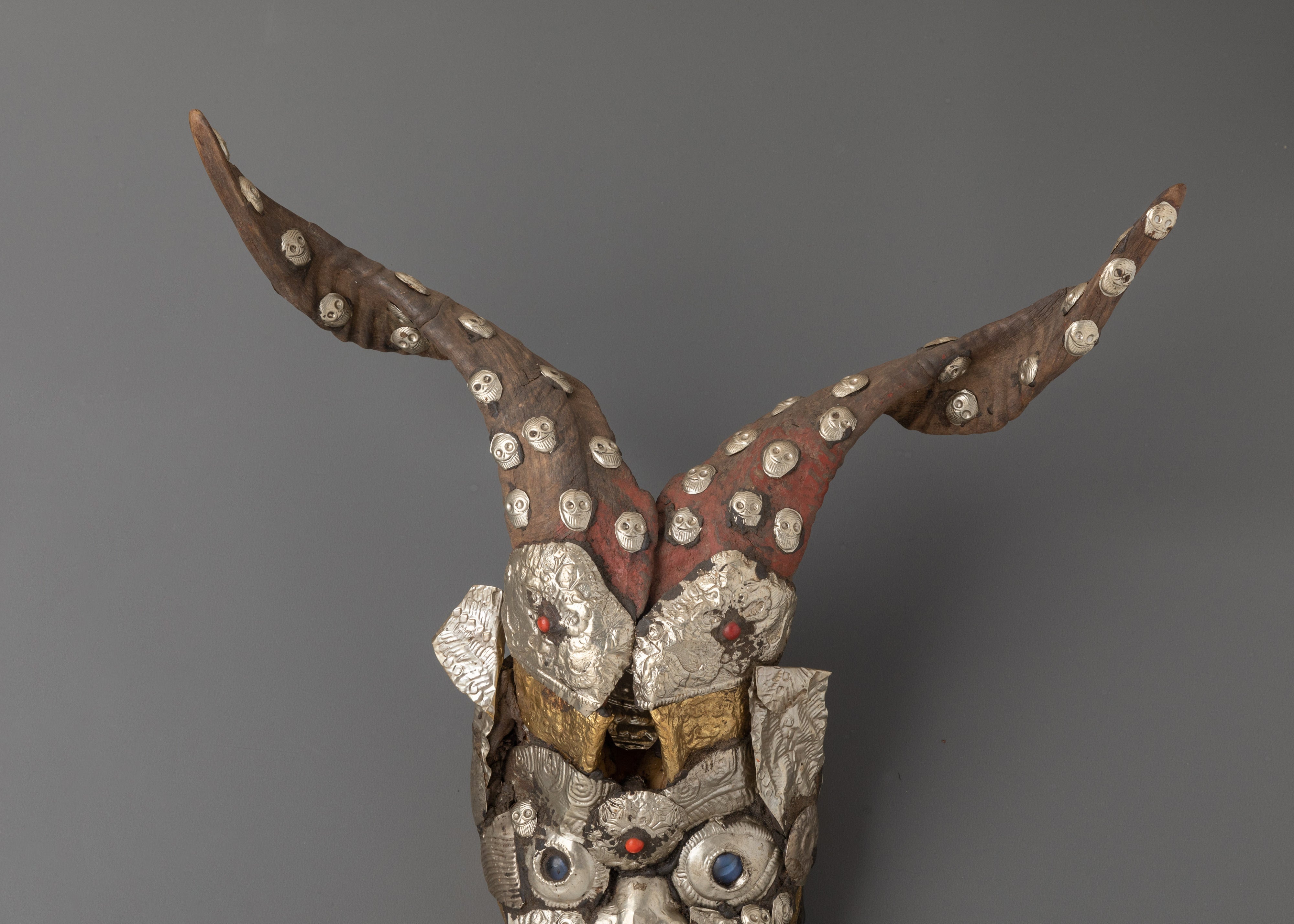 Tibetan Horned Copper Animal Wall Hanging Decor | Handcrafted Spiritual Wall Art