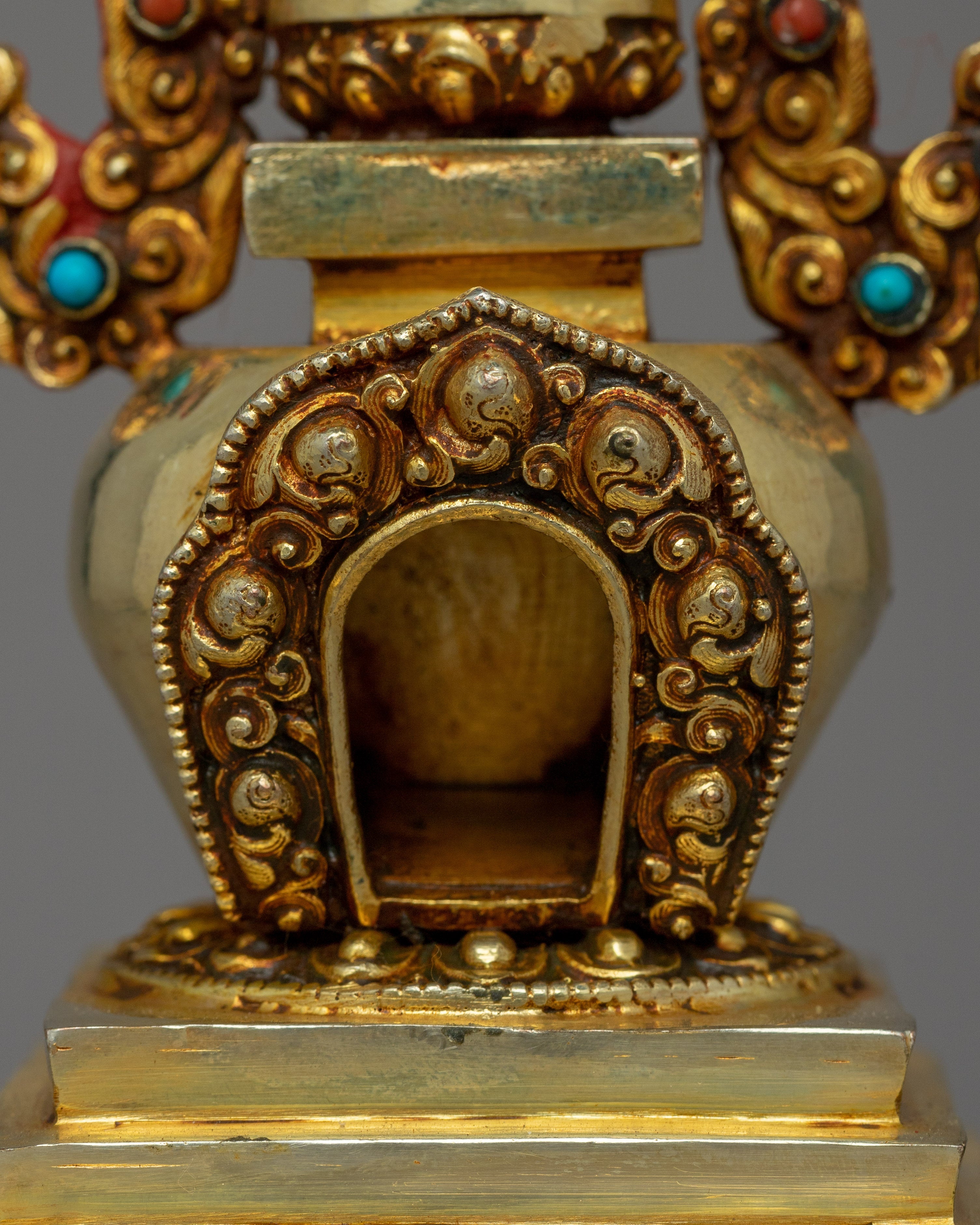 Stupa Gold-Plated Artwork | Traditional Chaitya