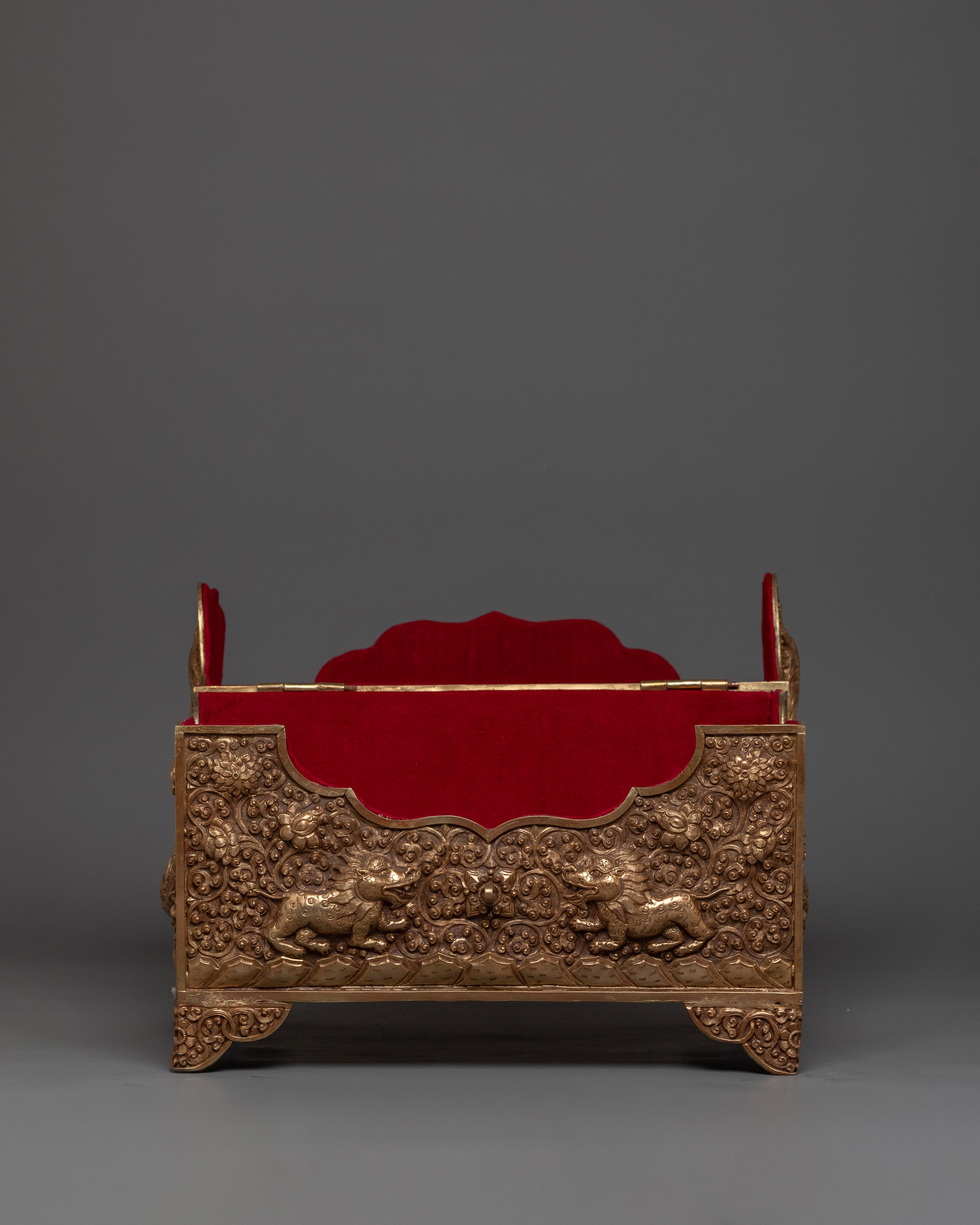 Copper Treasure Box with Gold Plating | Snow Lion Guardians