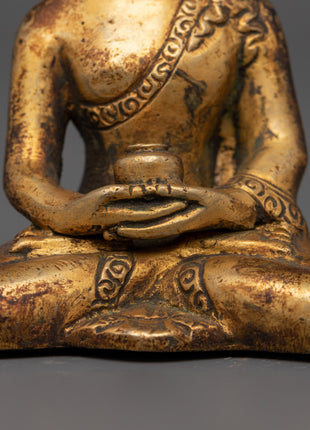Traditional Sculpture of Amitabha Buddha | Meditation and Spiritual Mindfulness Decor