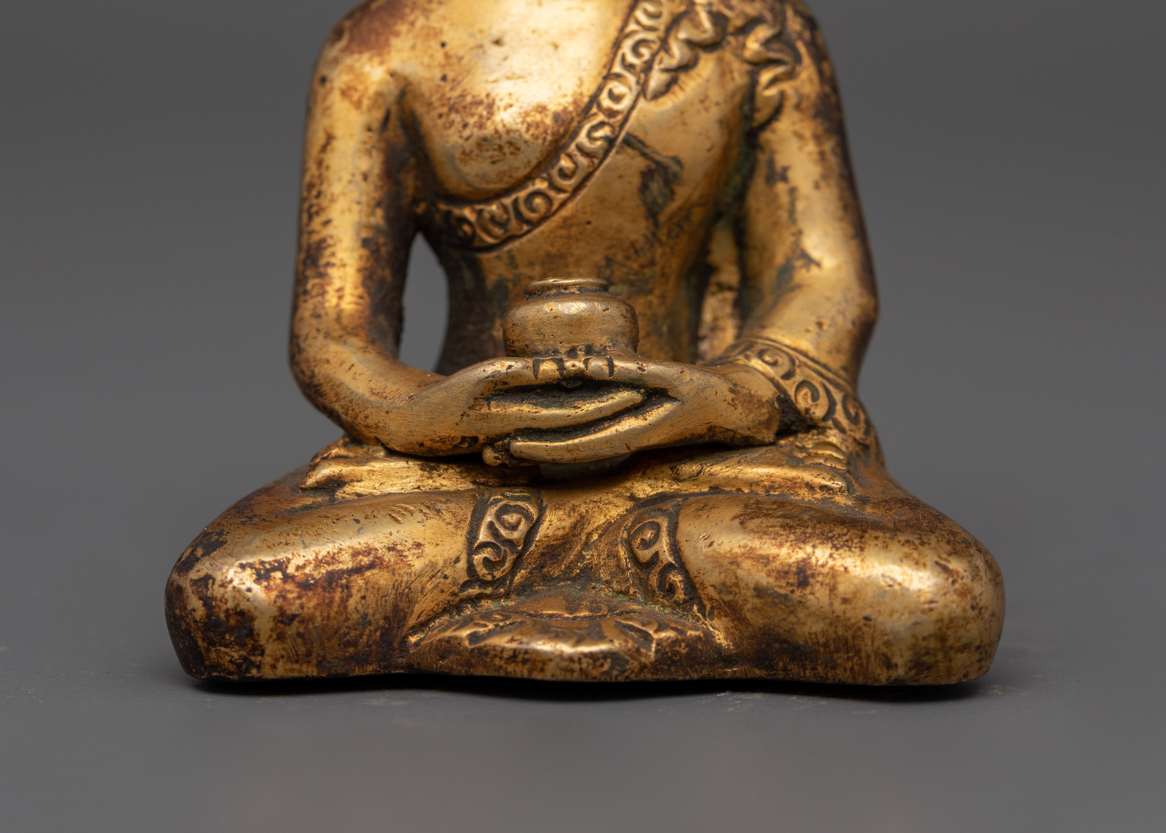 Traditional Sculpture of Amitabha Buddha | Meditation and Spiritual Mindfulness Decor